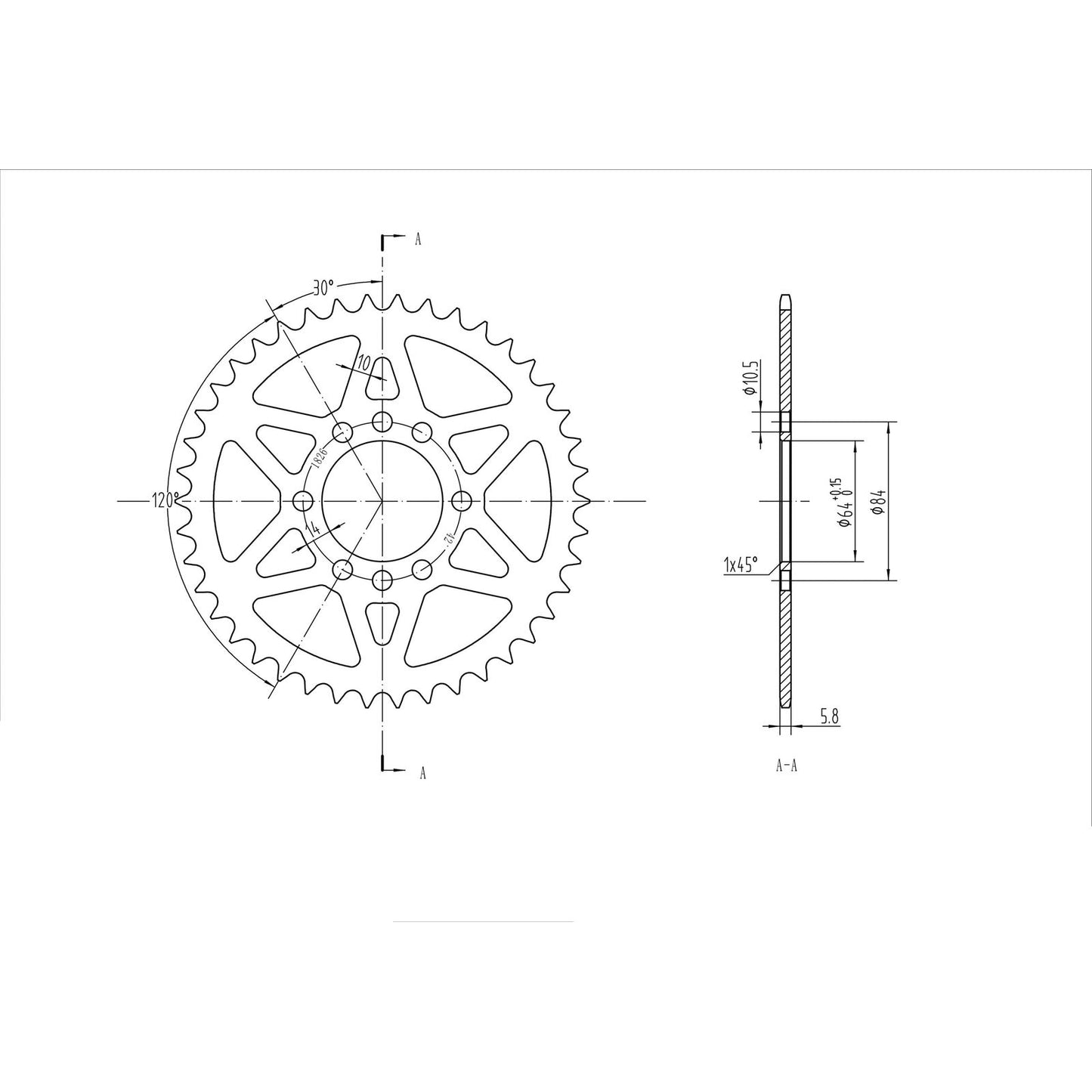 BikeMaster Rear Sprocket 520 - 42-Tooth 241 826 42_130209