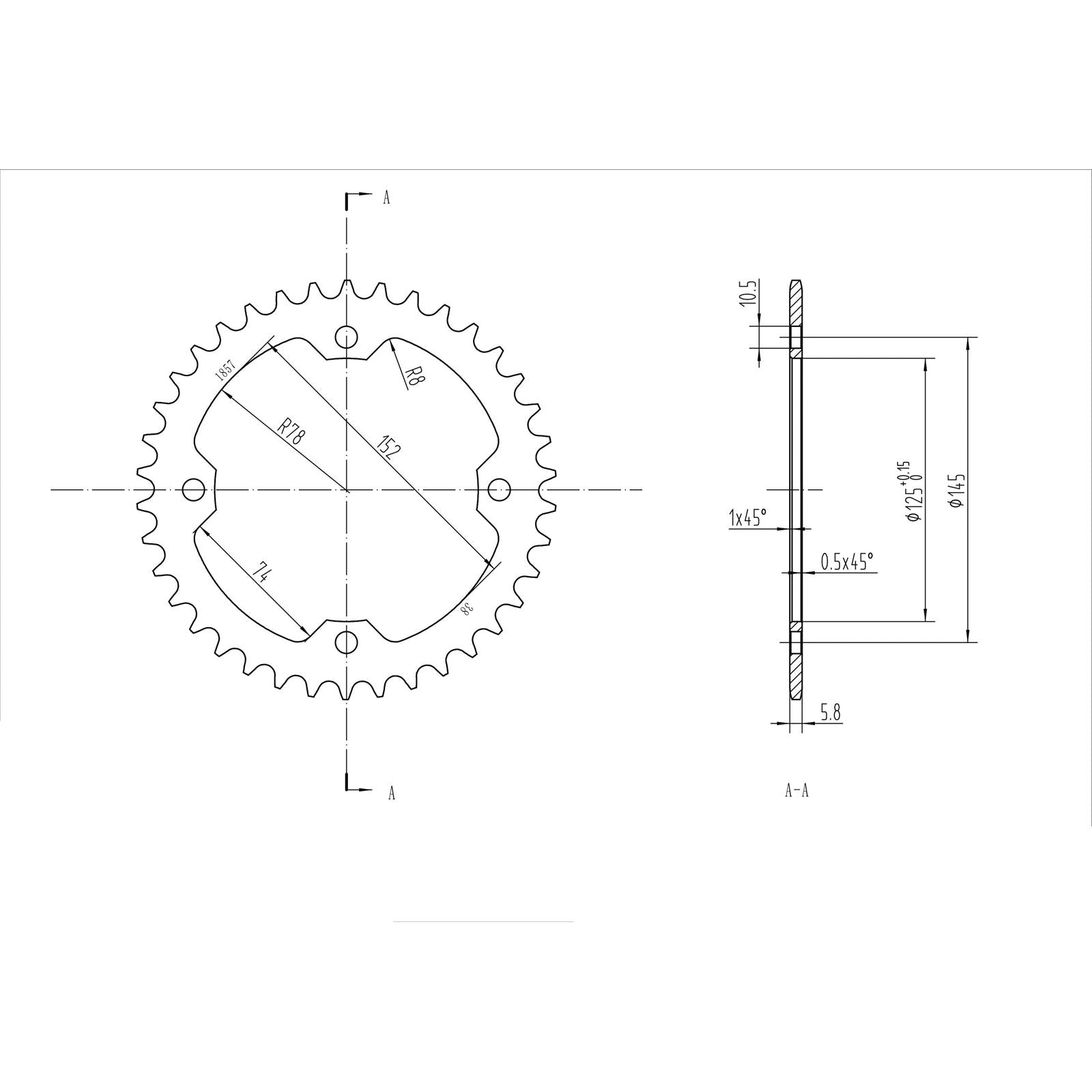 BikeMaster Rear Sprocket 520 - 38-Tooth 241 857 38_130213