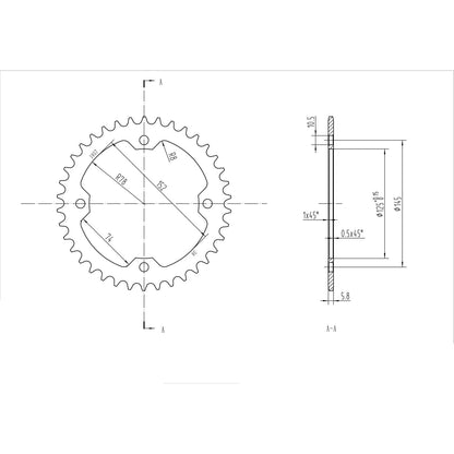 BikeMaster Rear Sprocket 520 - 38-Tooth 241 857 38_130213