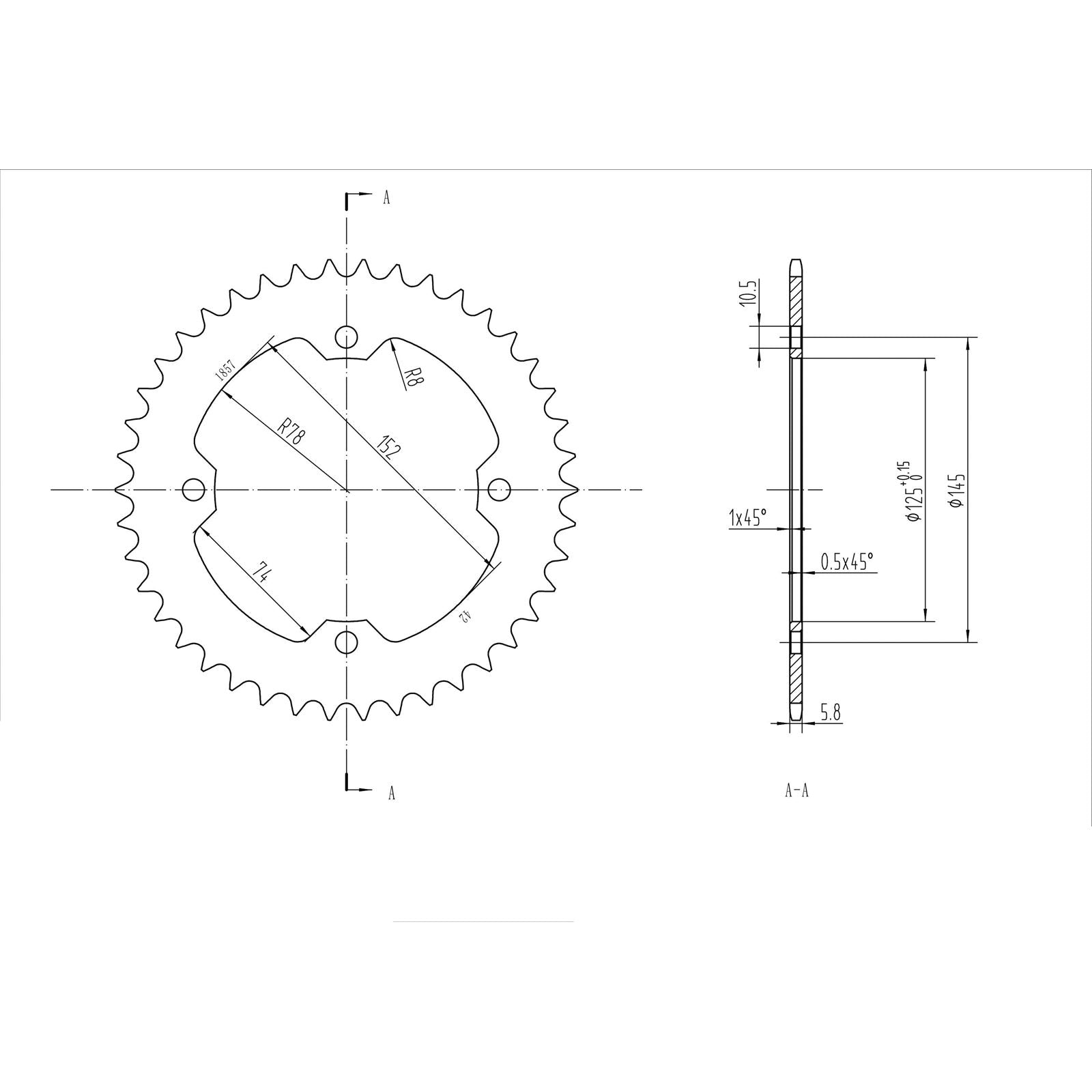 BikeMaster Rear Sprocket 520 - 42-Tooth 241 857 42_130215