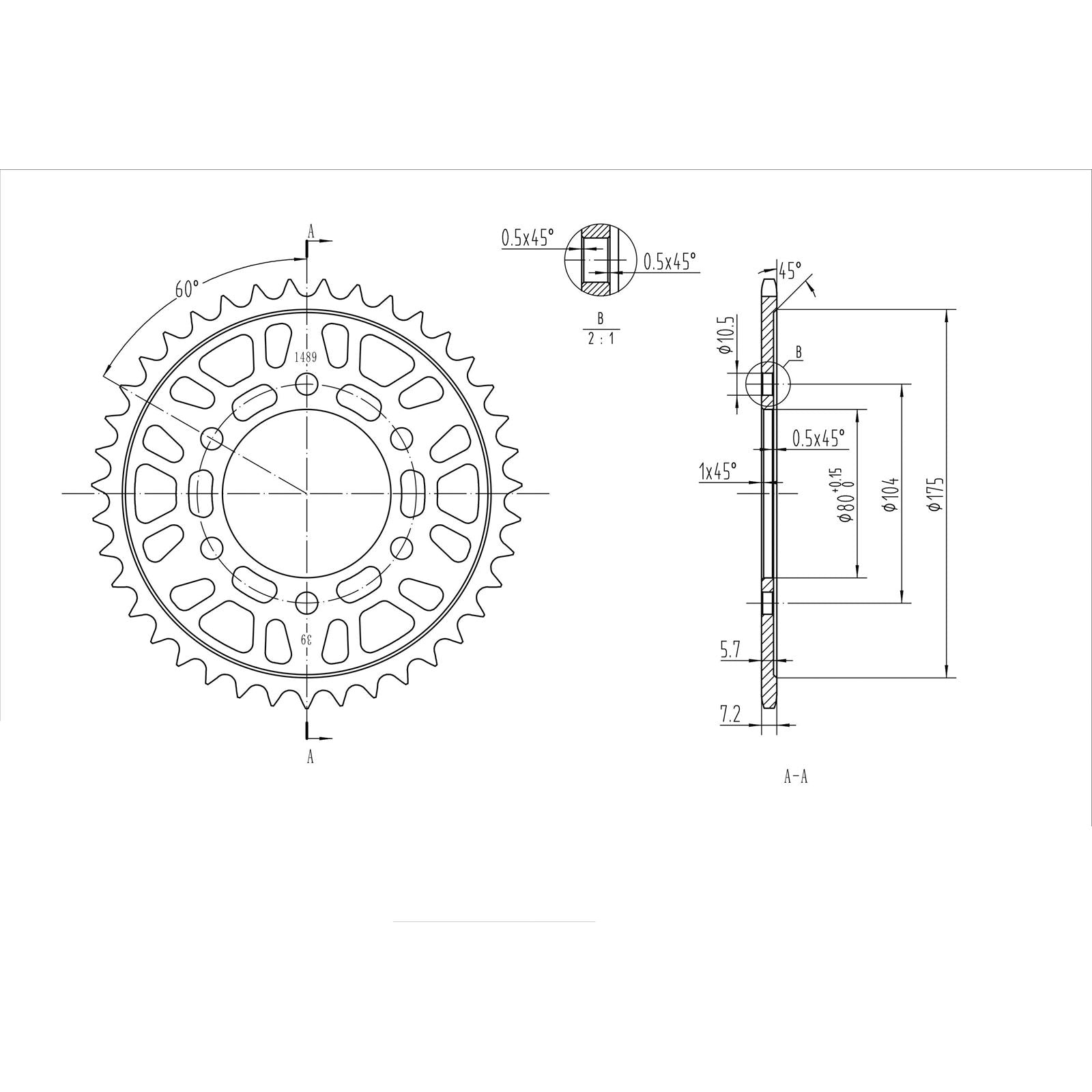 BikeMaster Rear Sprocket 525 - 39-Tooth 251 489 39_130279