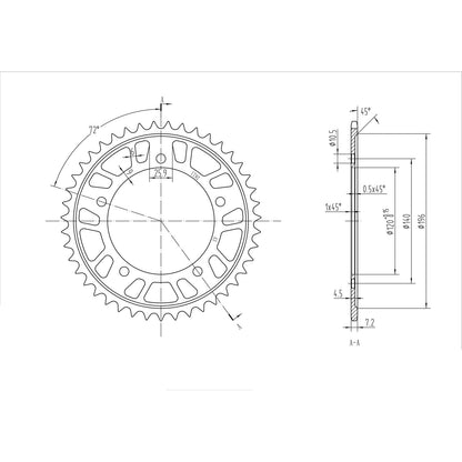 BikeMaster Rear Sprocket 525 - 43-Tooth 251 792 43_130290