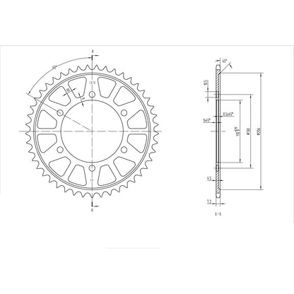 BikeMaster Rear Sprocket 525 - 45-Tooth 251 876 45_130297