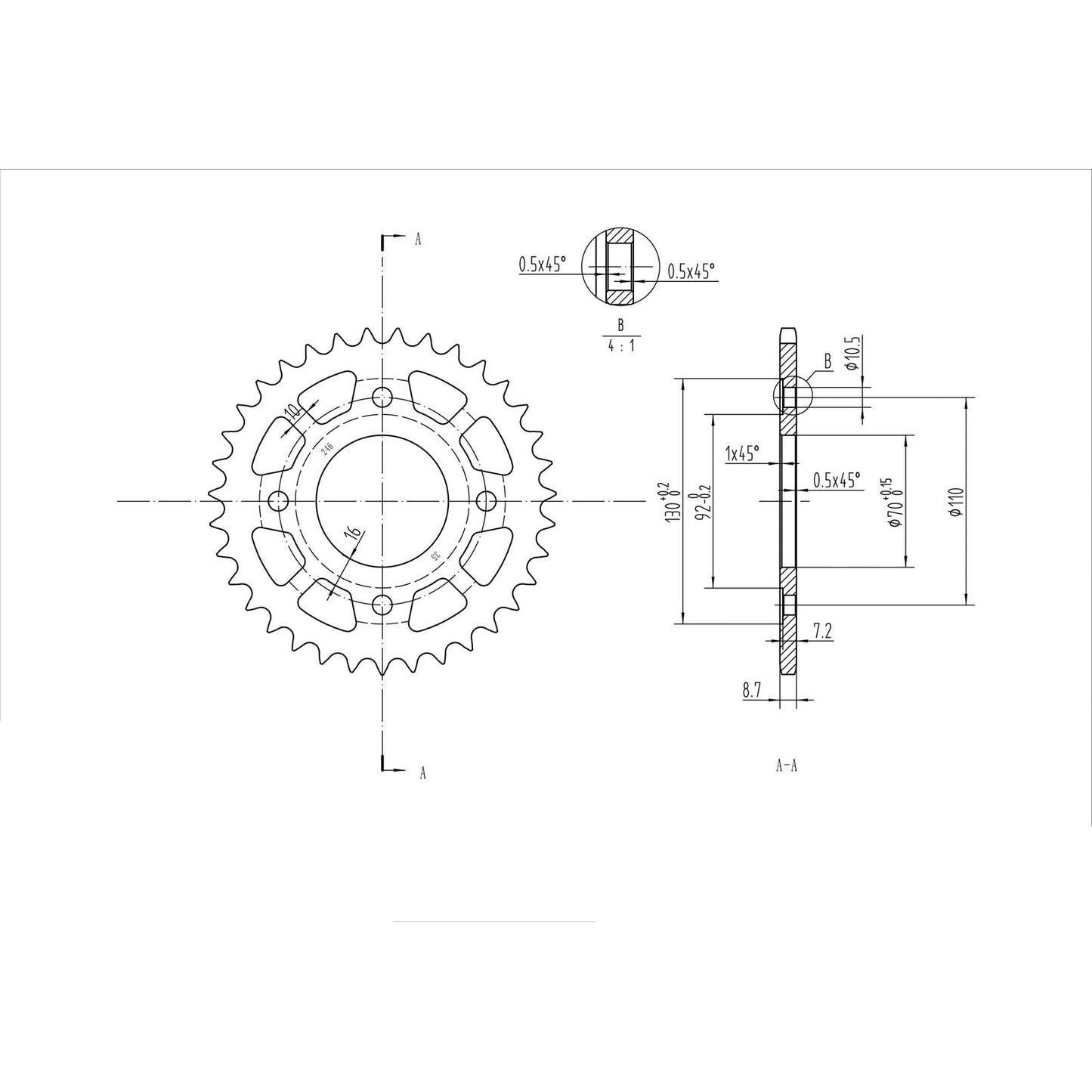 BikeMaster Rear Sprocket 530 - 35-Tooth 260 246 35_130302