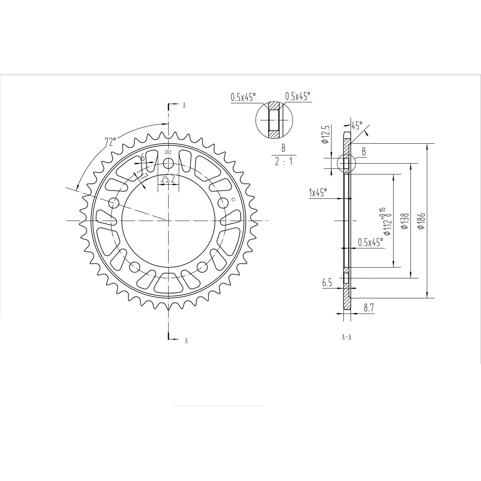 BikeMaster Rear Sprocket 530 - 41-Tooth 260 302 41_130319