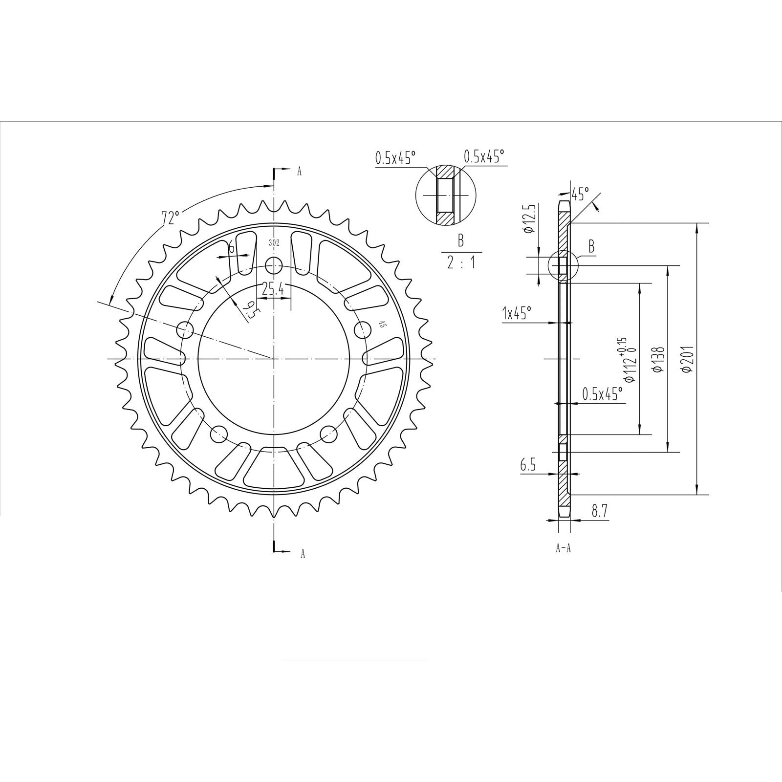 BikeMaster Rear Sprocket 530 - 45-Tooth OPEN BOX [MPN: 260 302 45]_2337053