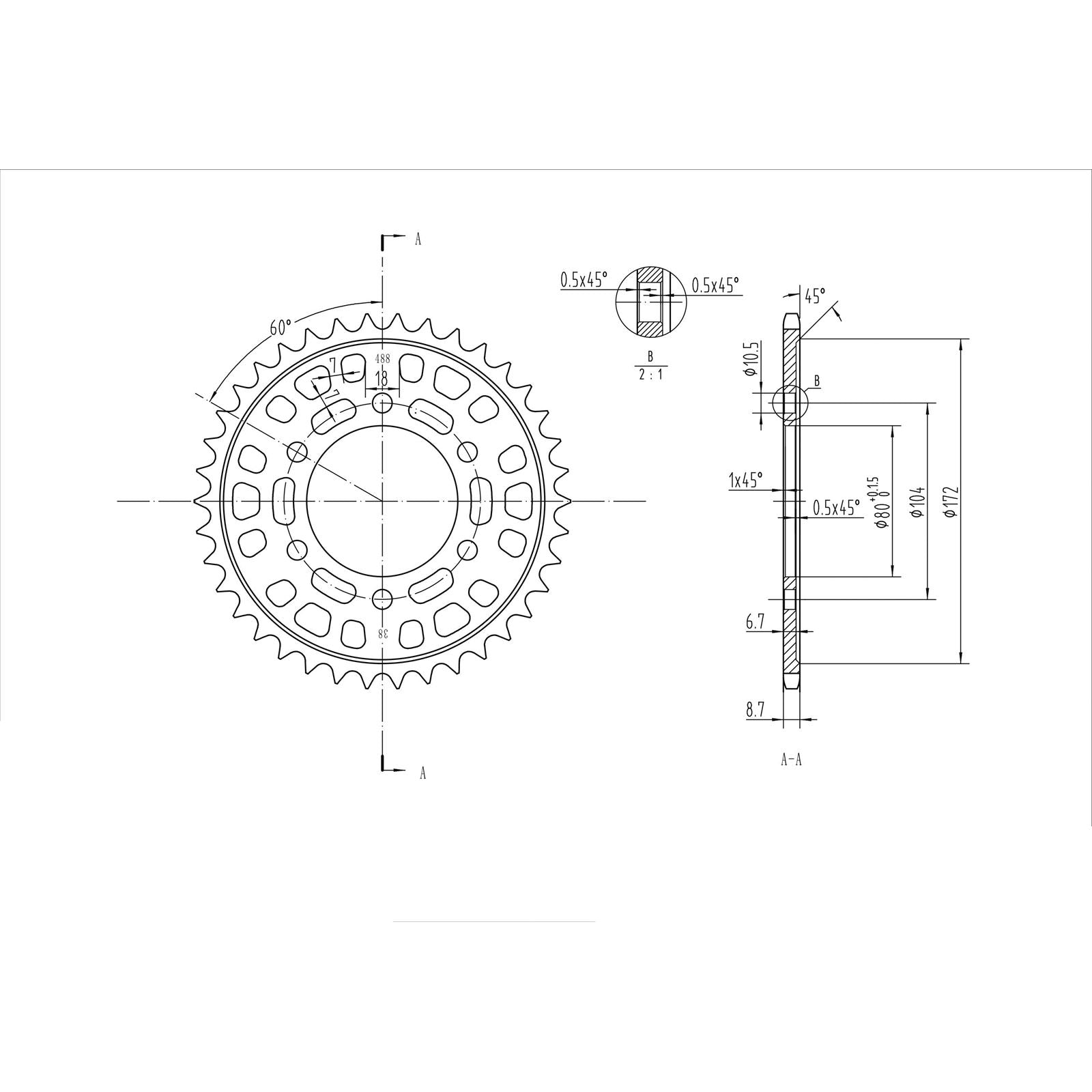 BikeMaster Rear Sprocket 530 - 38-Tooth 260 488 38_130337