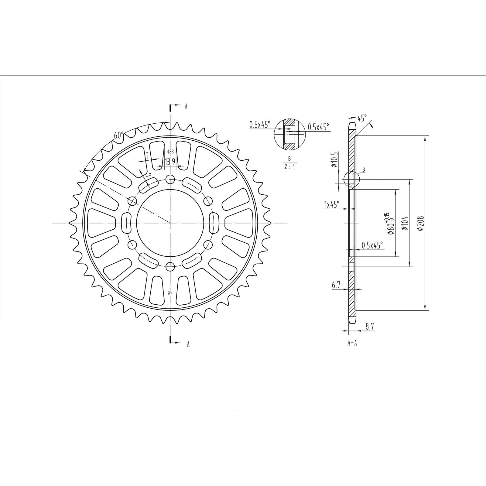 BikeMaster Rear Sprocket 530 - 46-Tooth 260 488 46_130345