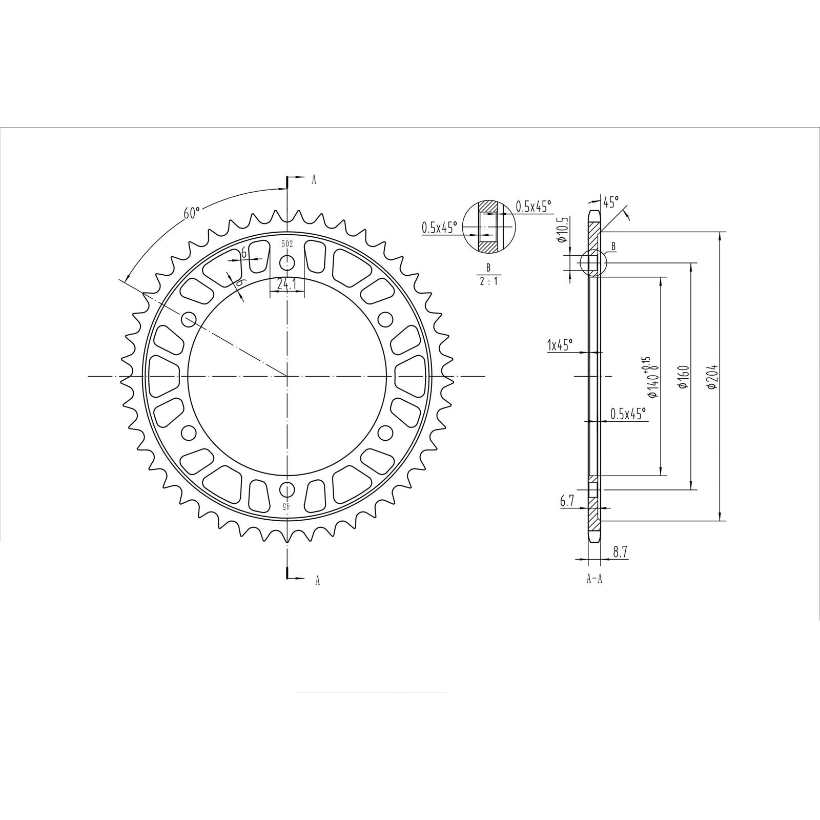 BikeMaster Rear Sprocket 530 - 45-Tooth 260 502 45_130356