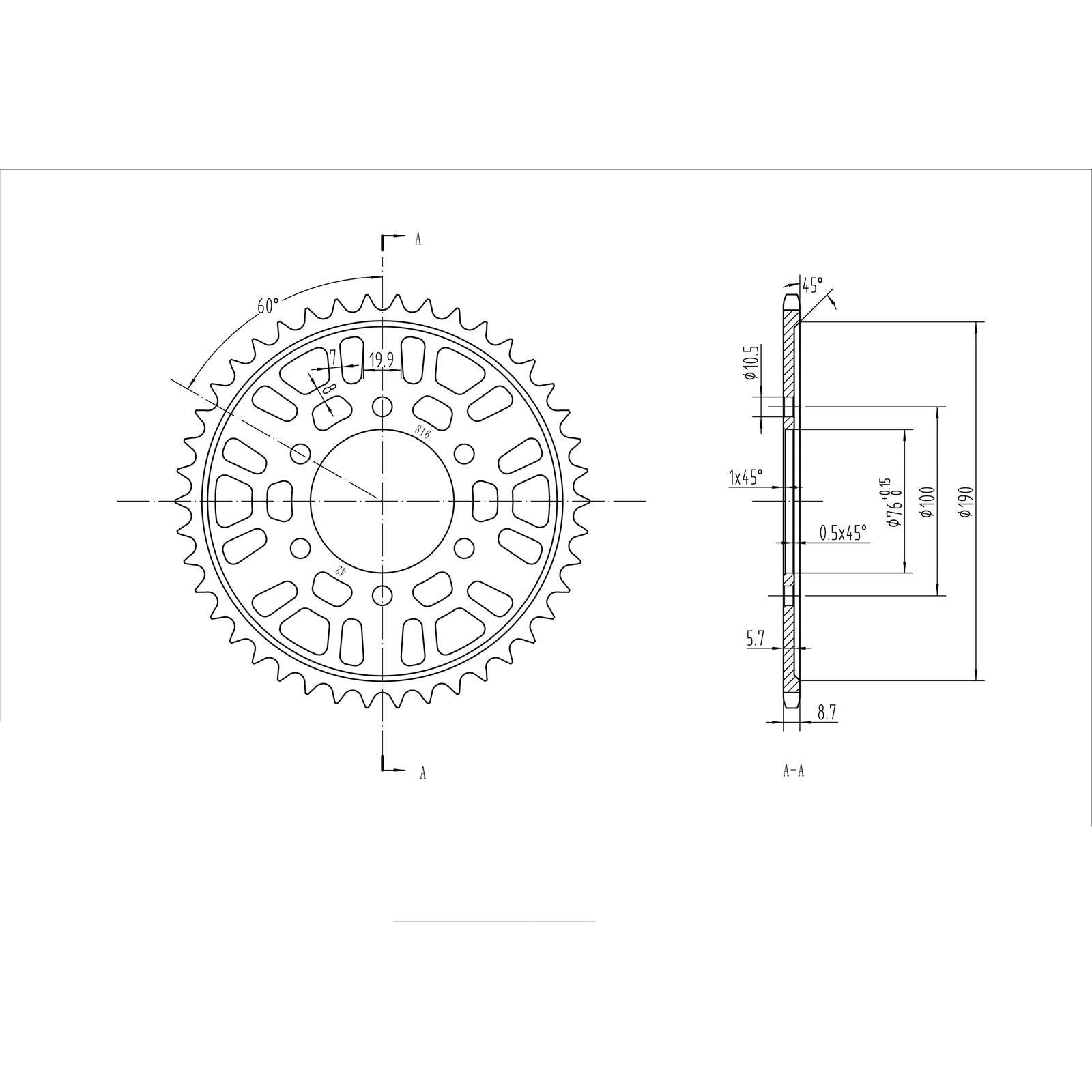 BikeMaster Rear Sprocket 530 - 42-Tooth 260 816 42_130360