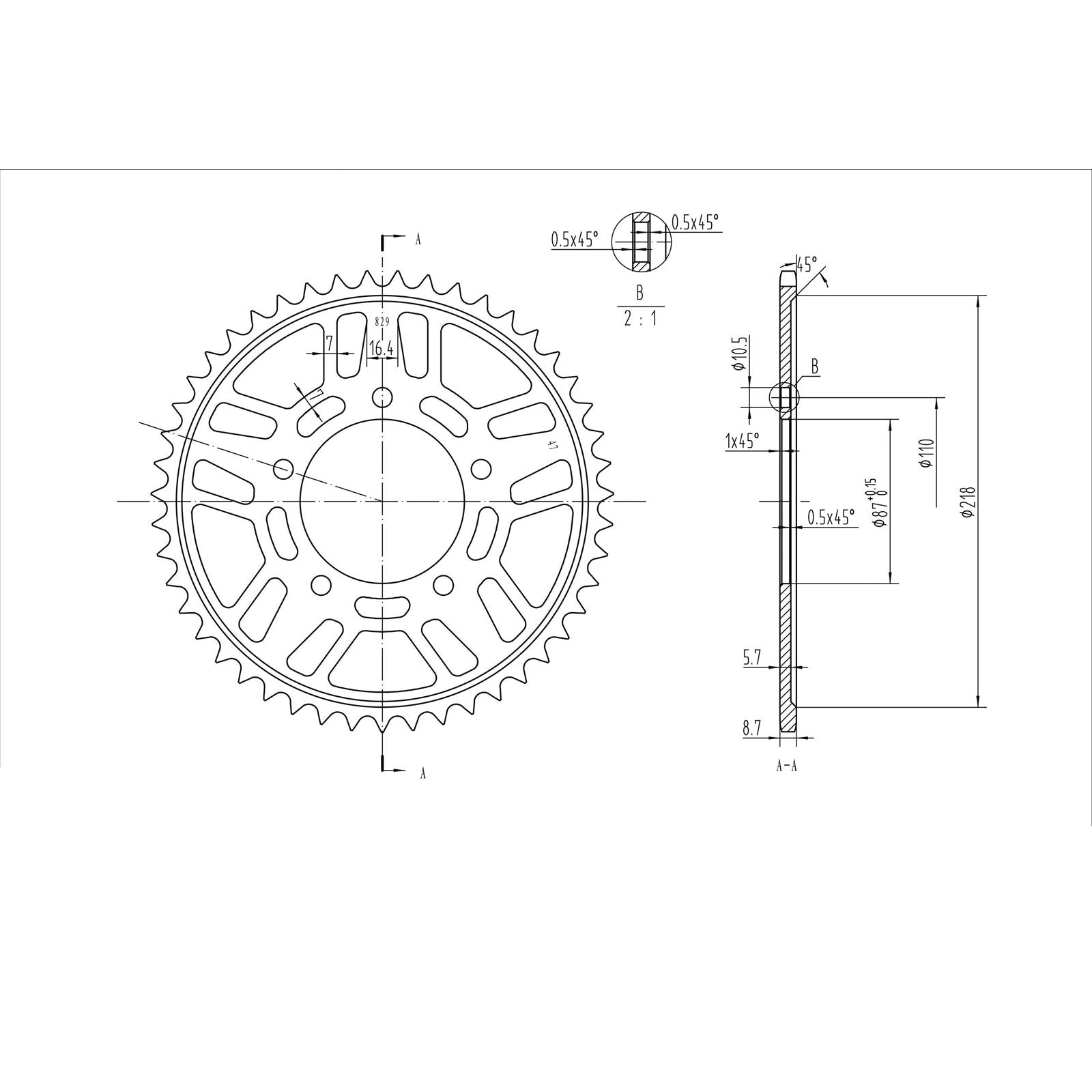 BikeMaster Rear Sprocket 530 - 47-Tooth 260 829 47_130377