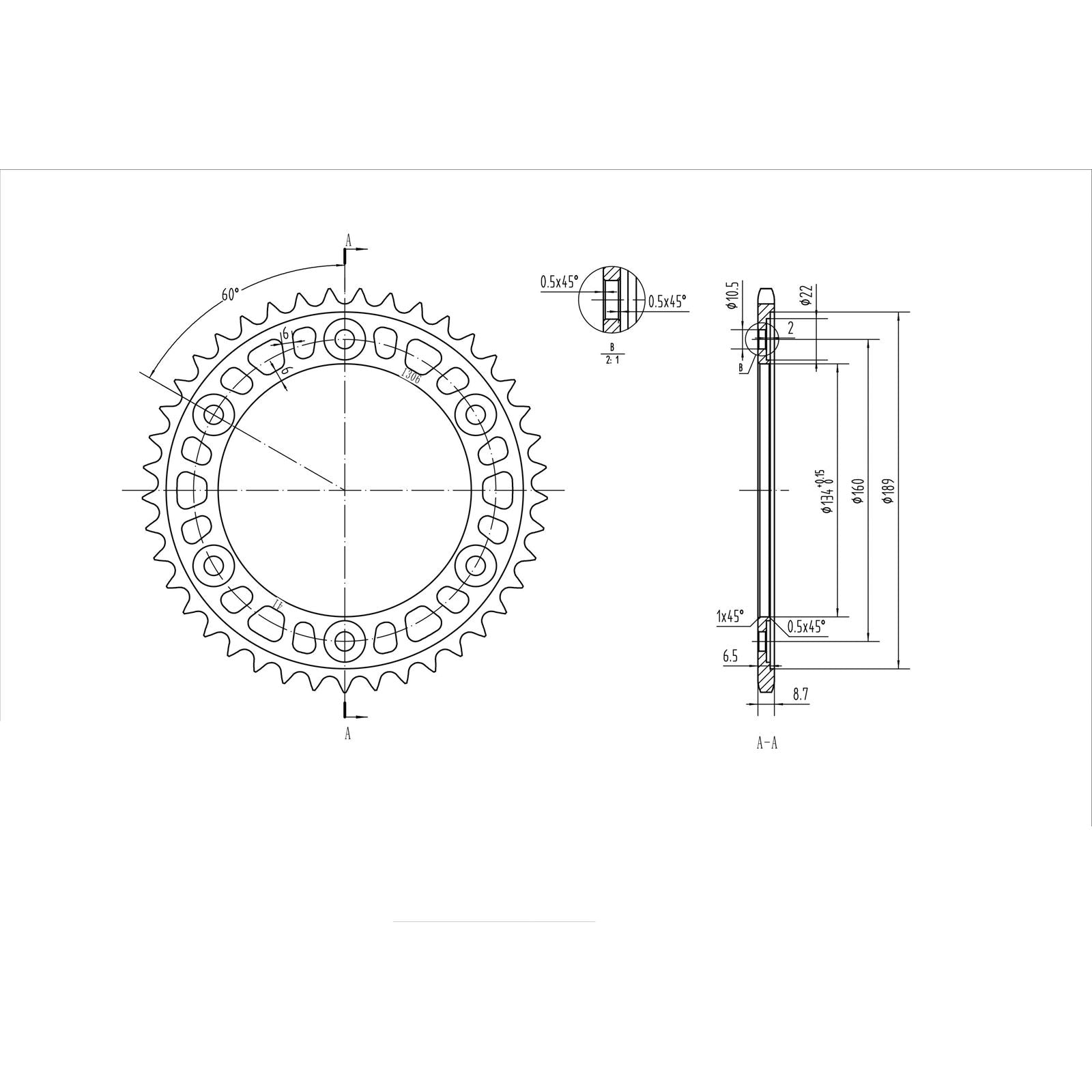 BikeMaster Rear Sprocket 530 - 41-Tooth 261 306 41_130397