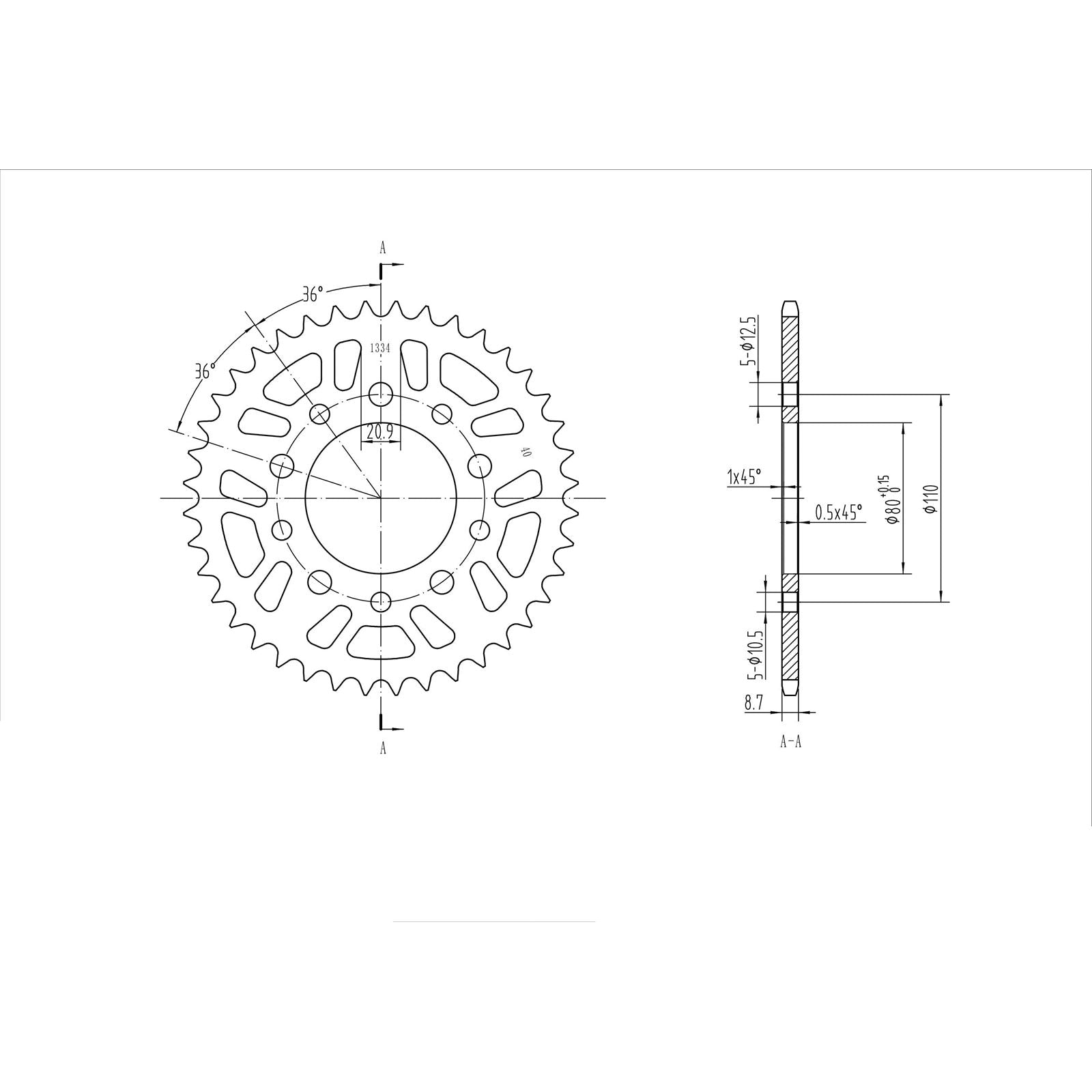 BikeMaster Rear Sprocket 530 - 40-Tooth 261 334 40_130403
