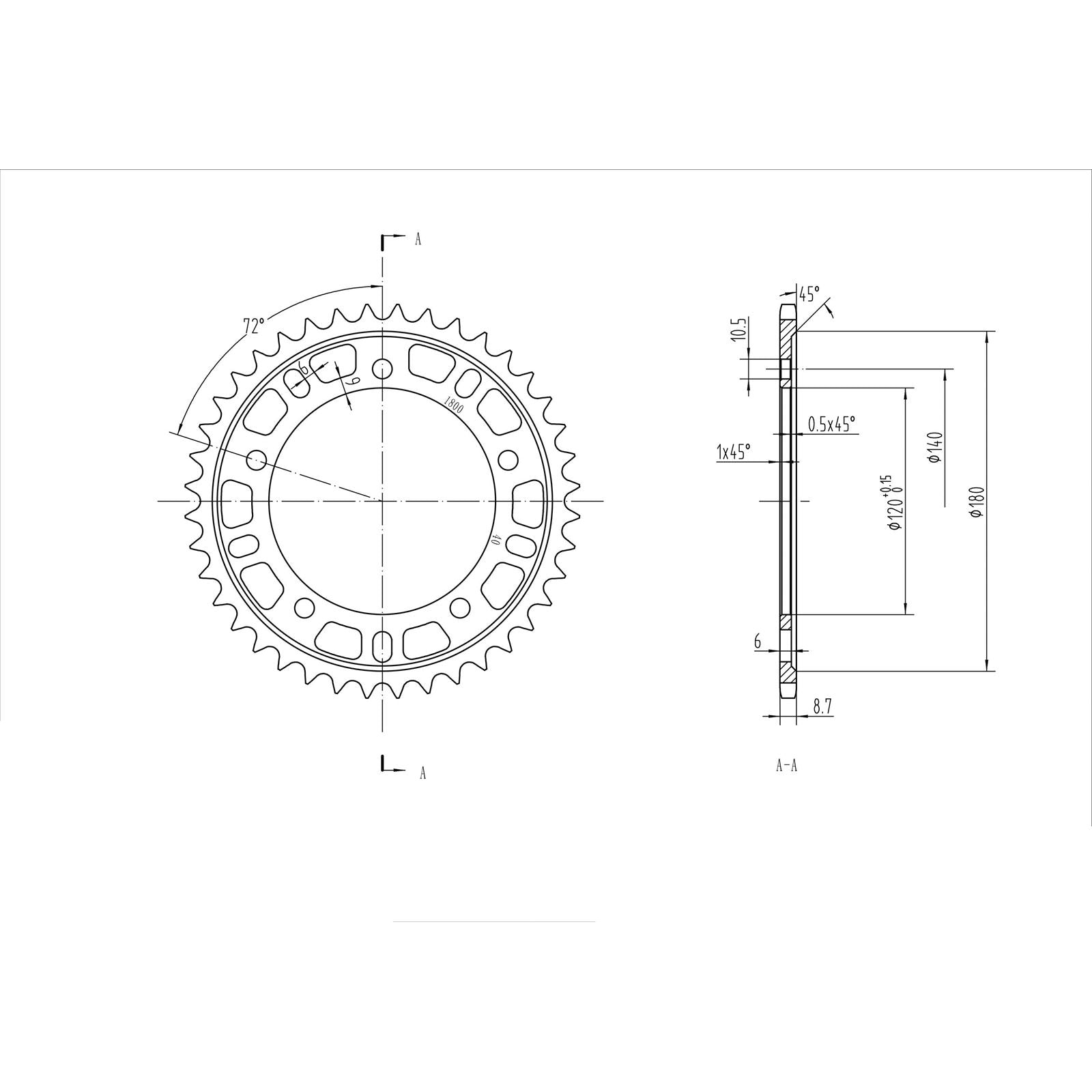 BikeMaster Rear Sprocket 530 - 40-Tooth 261 800 40_130420