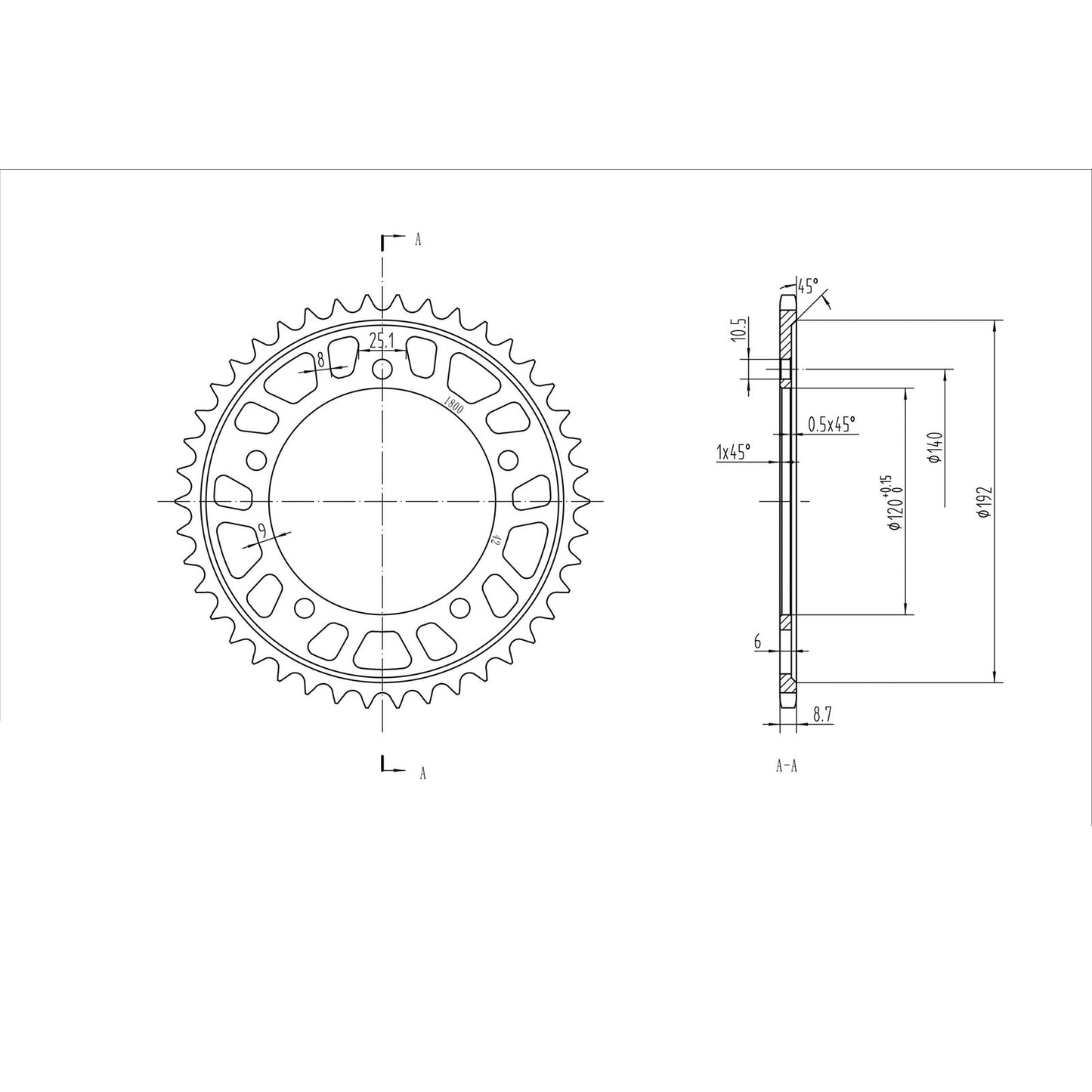 BikeMaster Rear Sprocket 530 - 42-Tooth 261 800 42_130422