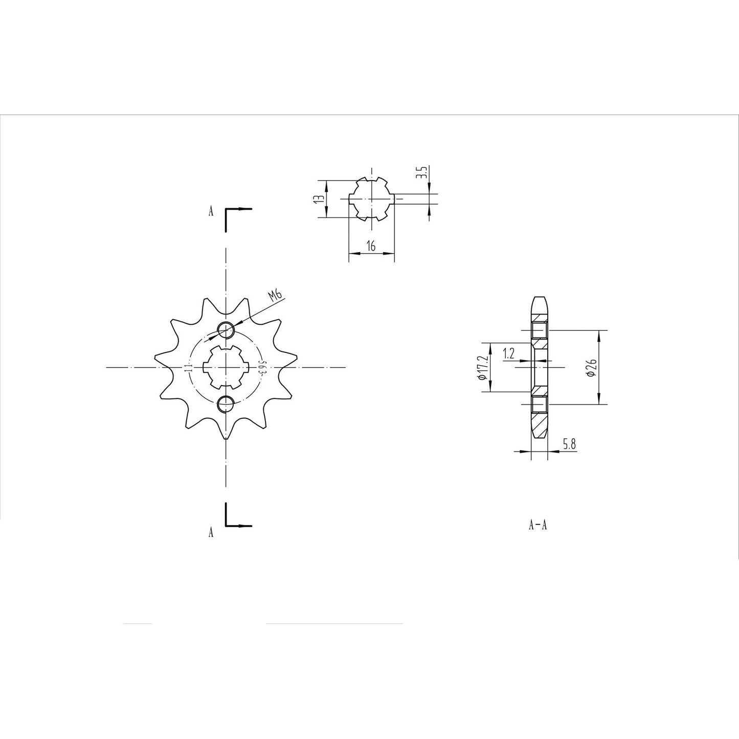 BikeMaster Front Sprocket 420 - 11-Tooth 120 563 11_130465
