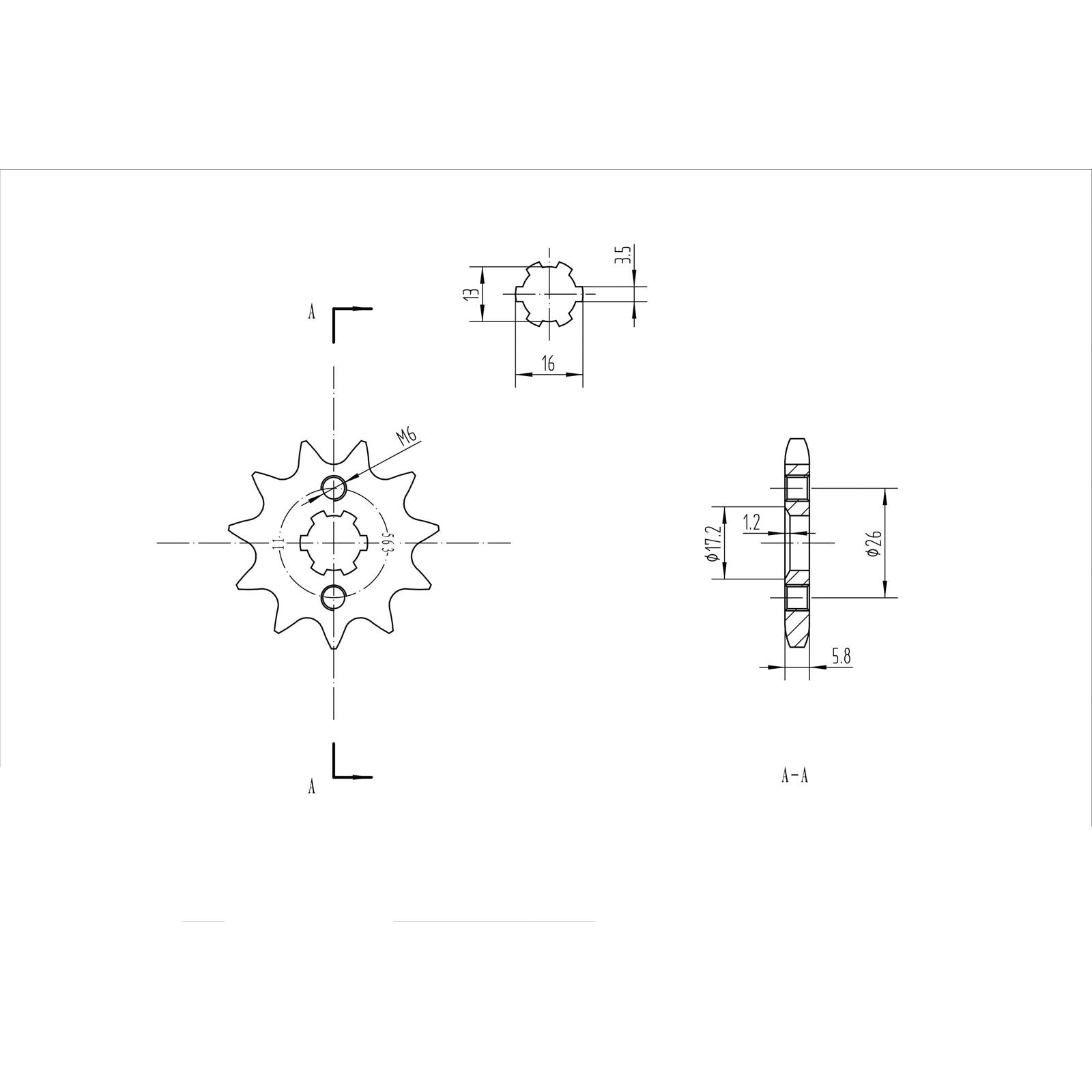BikeMaster Front Sprocket 420 - 11-Tooth 120 563 11_130465