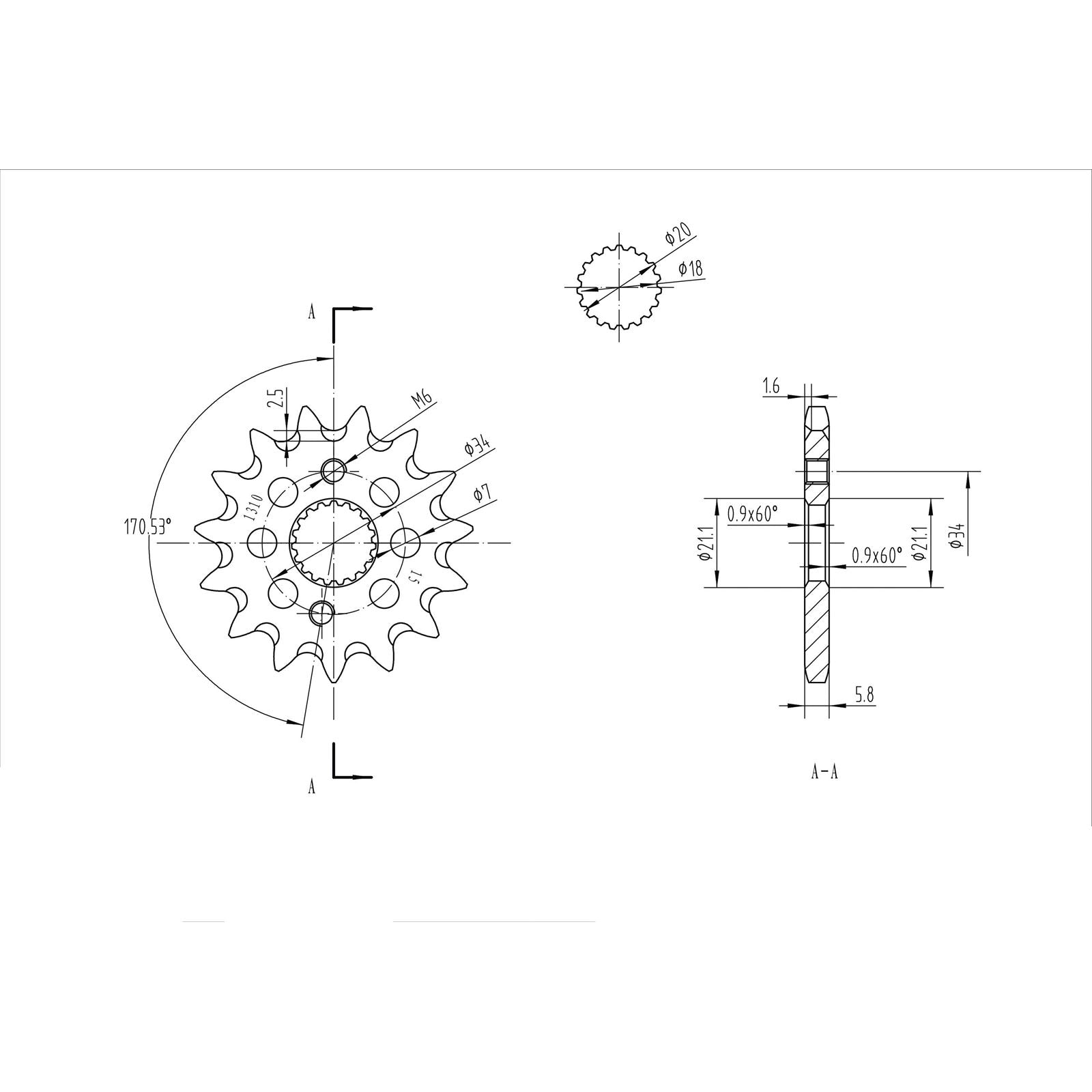 BikeMaster Front Sprocket 420 - 15-Tooth 121 310 15+_130471