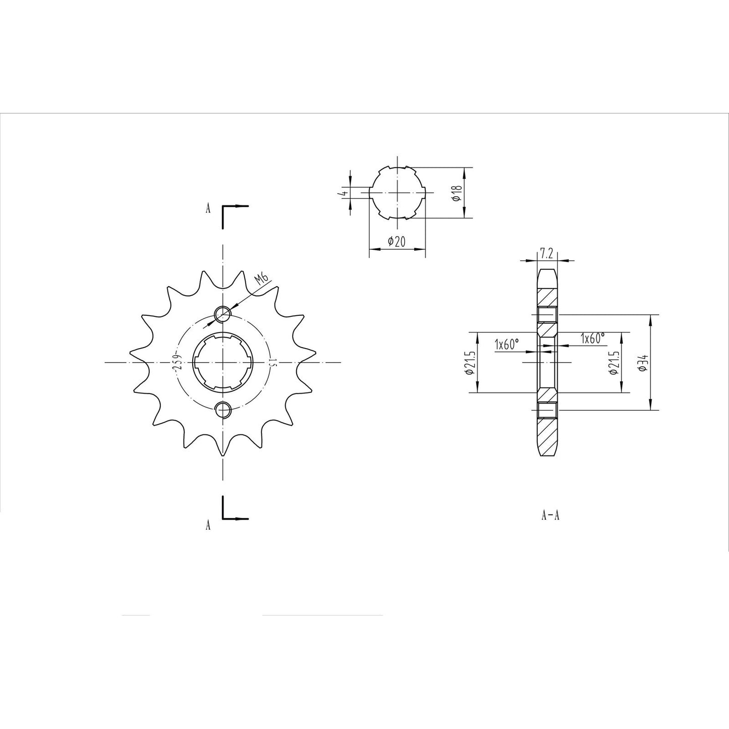 BikeMaster Front Sprocket 428 - 15-Tooth 130 259 15_130474