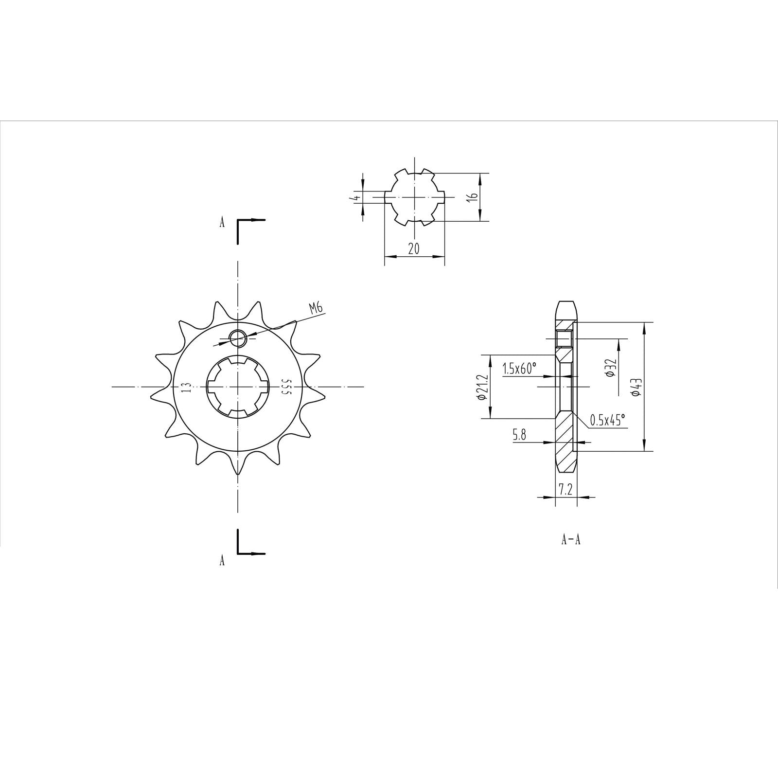 BikeMaster Front Sprocket 428 - 13-Tooth 130 555 13_130486