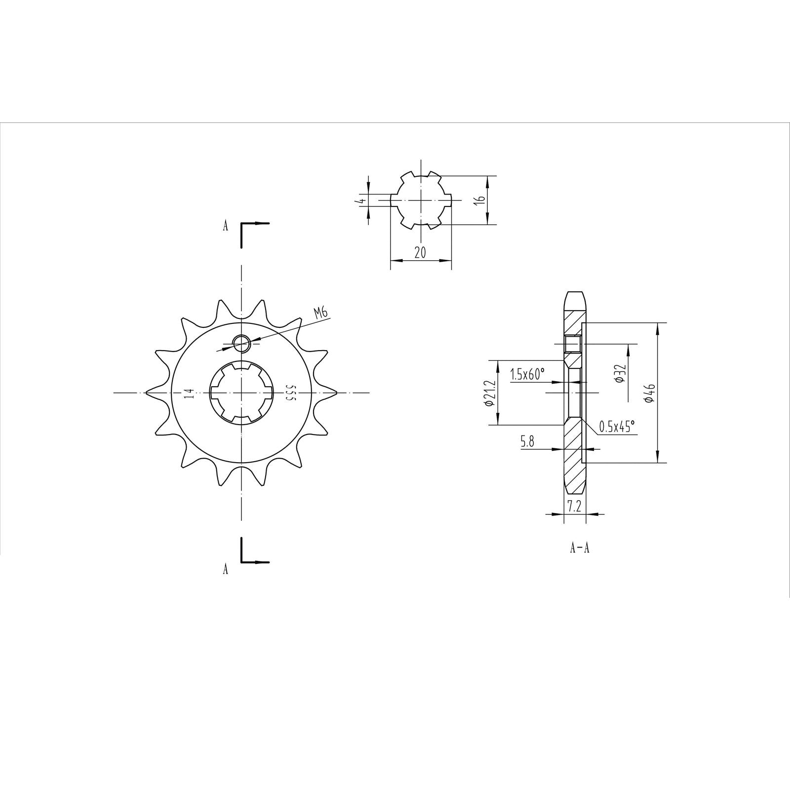 BikeMaster Front Sprocket 428 - 14-Tooth 130 555 14_130488