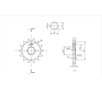 BikeMaster Front Sprocket 428 - 14-Tooth 130 555 14_130488