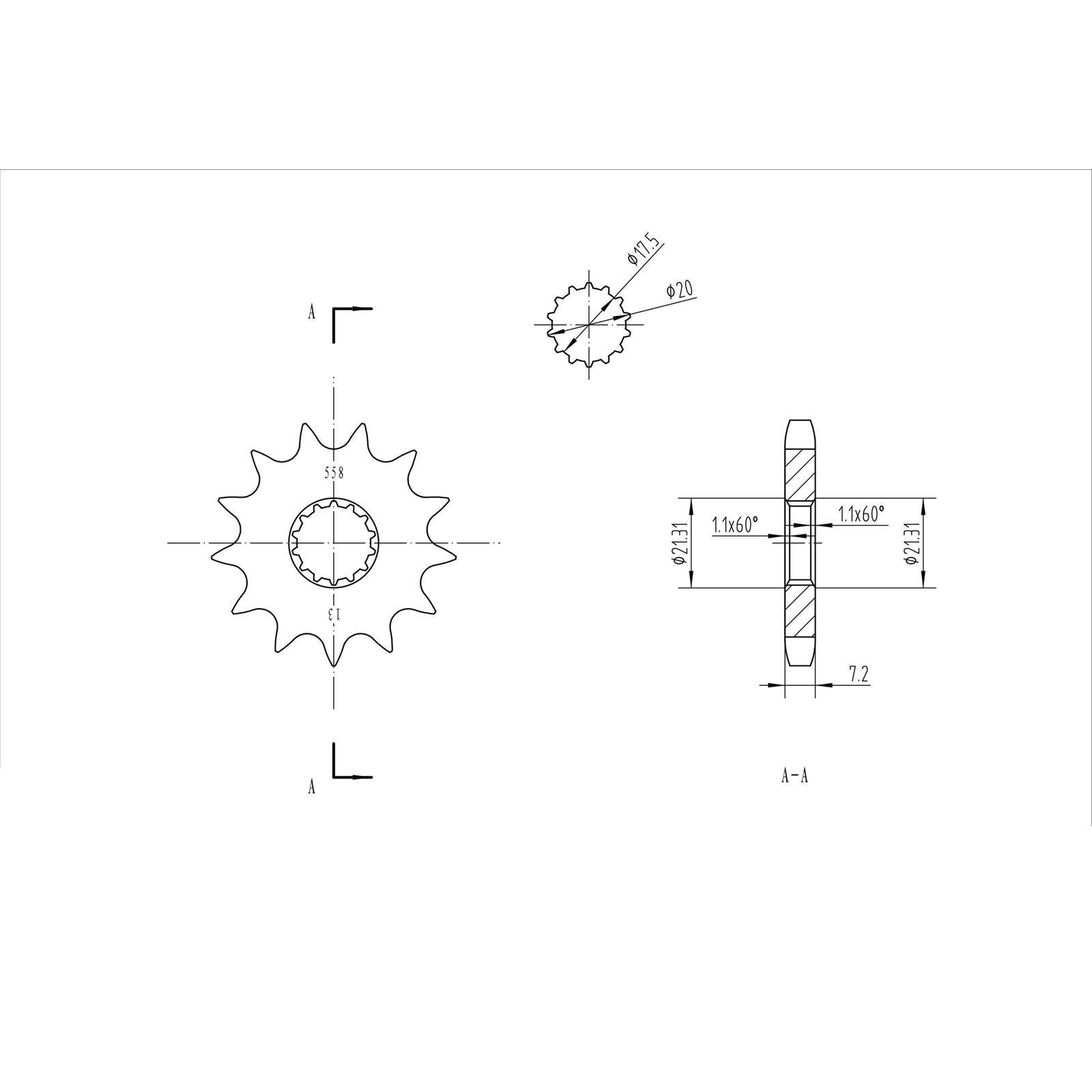 BikeMaster Front Sprocket 428 - 13-Tooth 130 558 13_130490