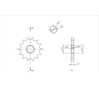 BikeMaster Front Sprocket 428 - 14-Tooth 130 558 14_130492