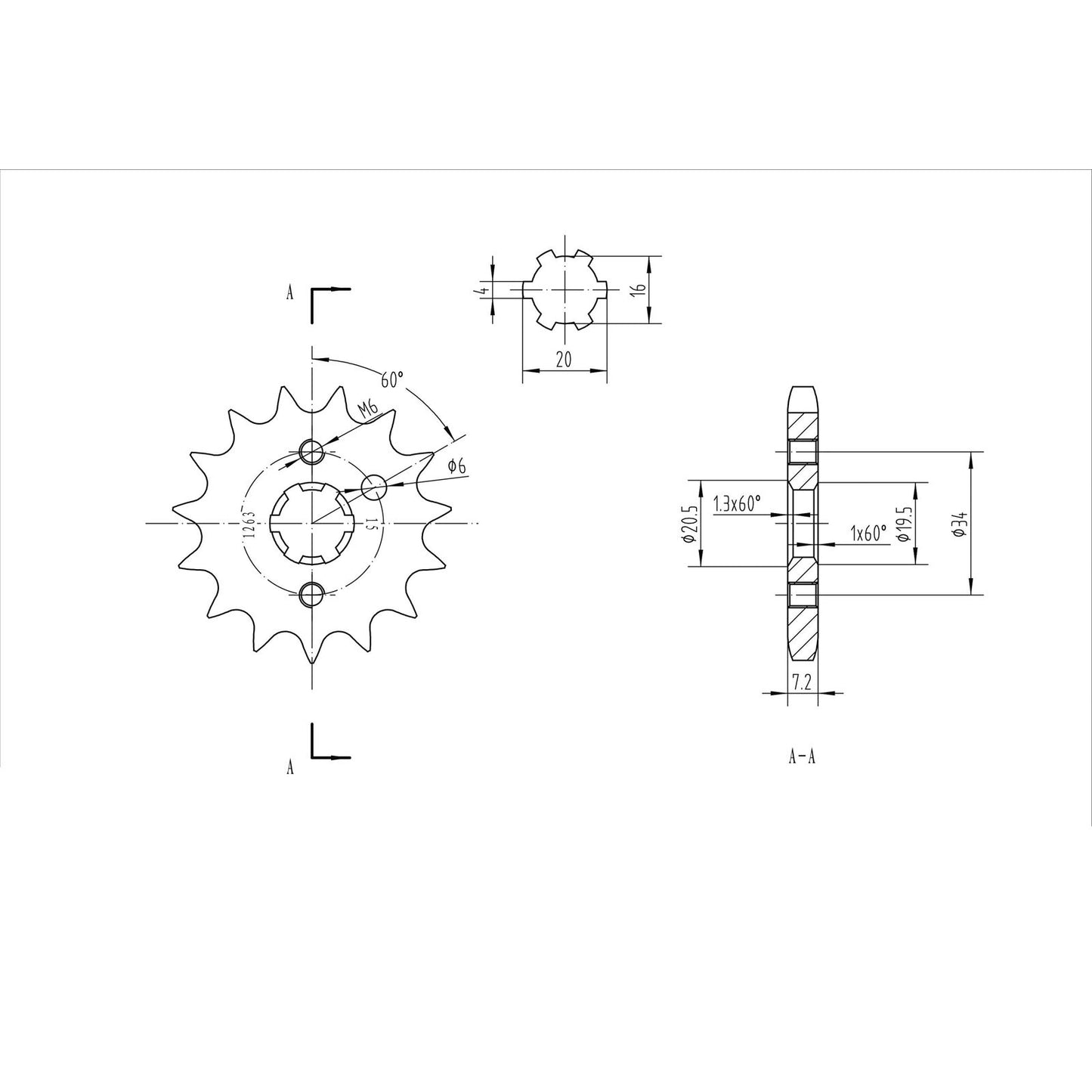 BikeMaster Front Sprocket 428 - 15-Tooth 131 263 15_130498