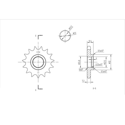 BikeMaster Front Sprocket 428 - 15-Tooth 131 594 15_130506