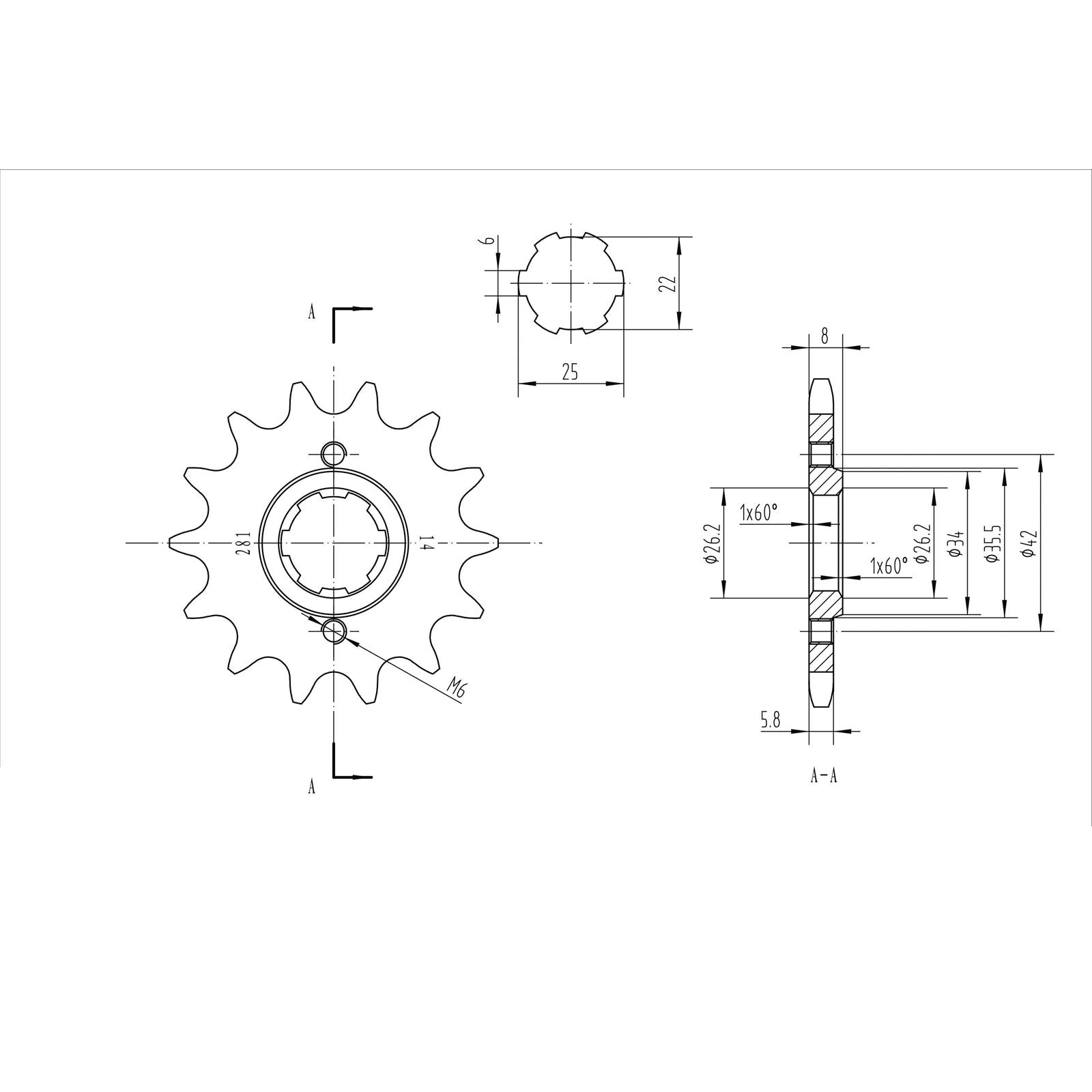 BikeMaster Front Sprocket 520 - 14-Tooth 140 281 14_130513