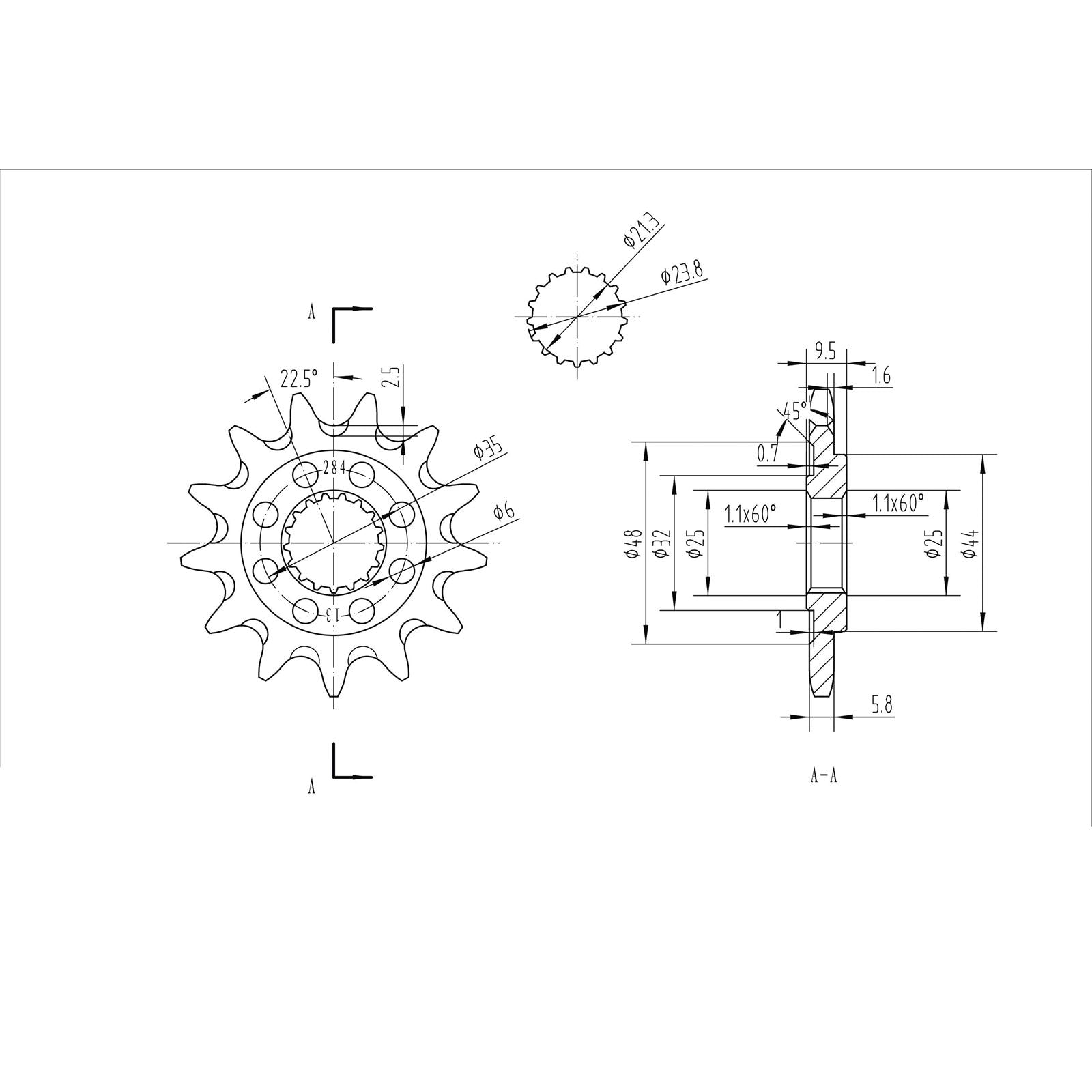 BikeMaster Front Sprocket 520 - 13-Tooth 140 284 13+_130515