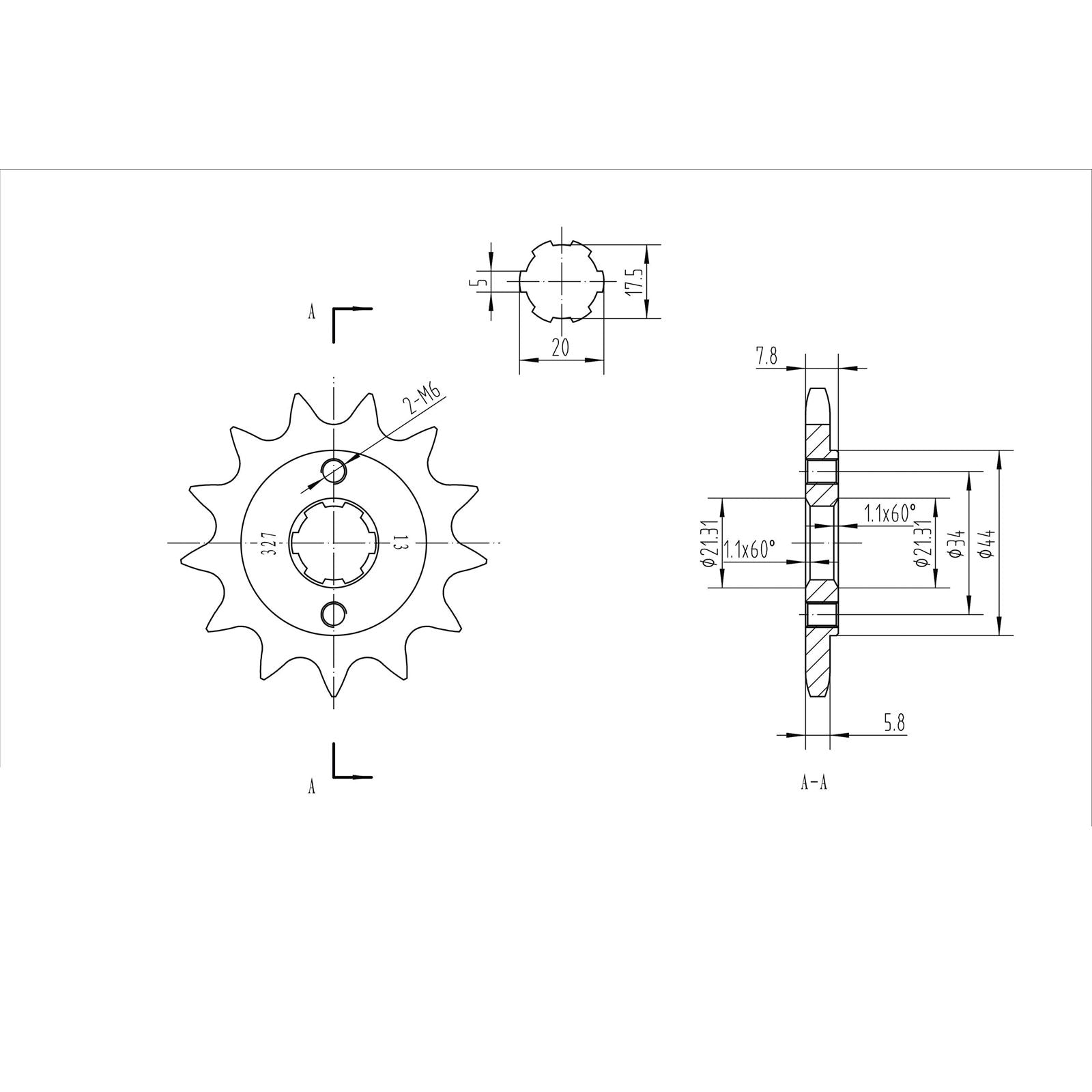 BikeMaster Front Sprocket 520 - 13-Tooth 140 327 13_130528