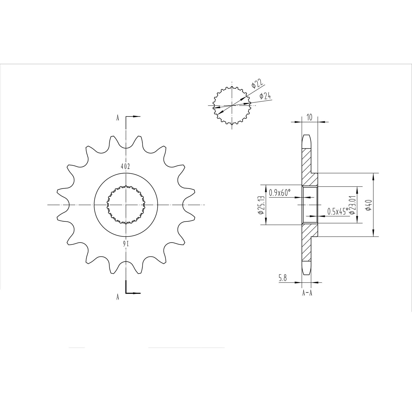 BikeMaster Front Sprocket 520 - 16-Tooth 140 402 16_130538