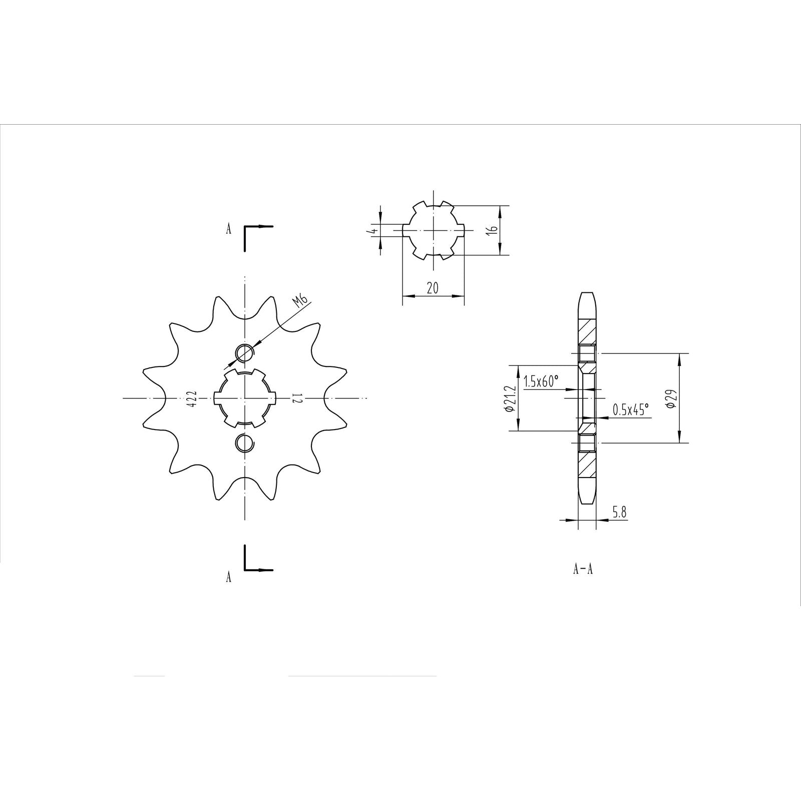 BikeMaster Front Sprocket 520 - 12-Tooth 140 422 12_130539