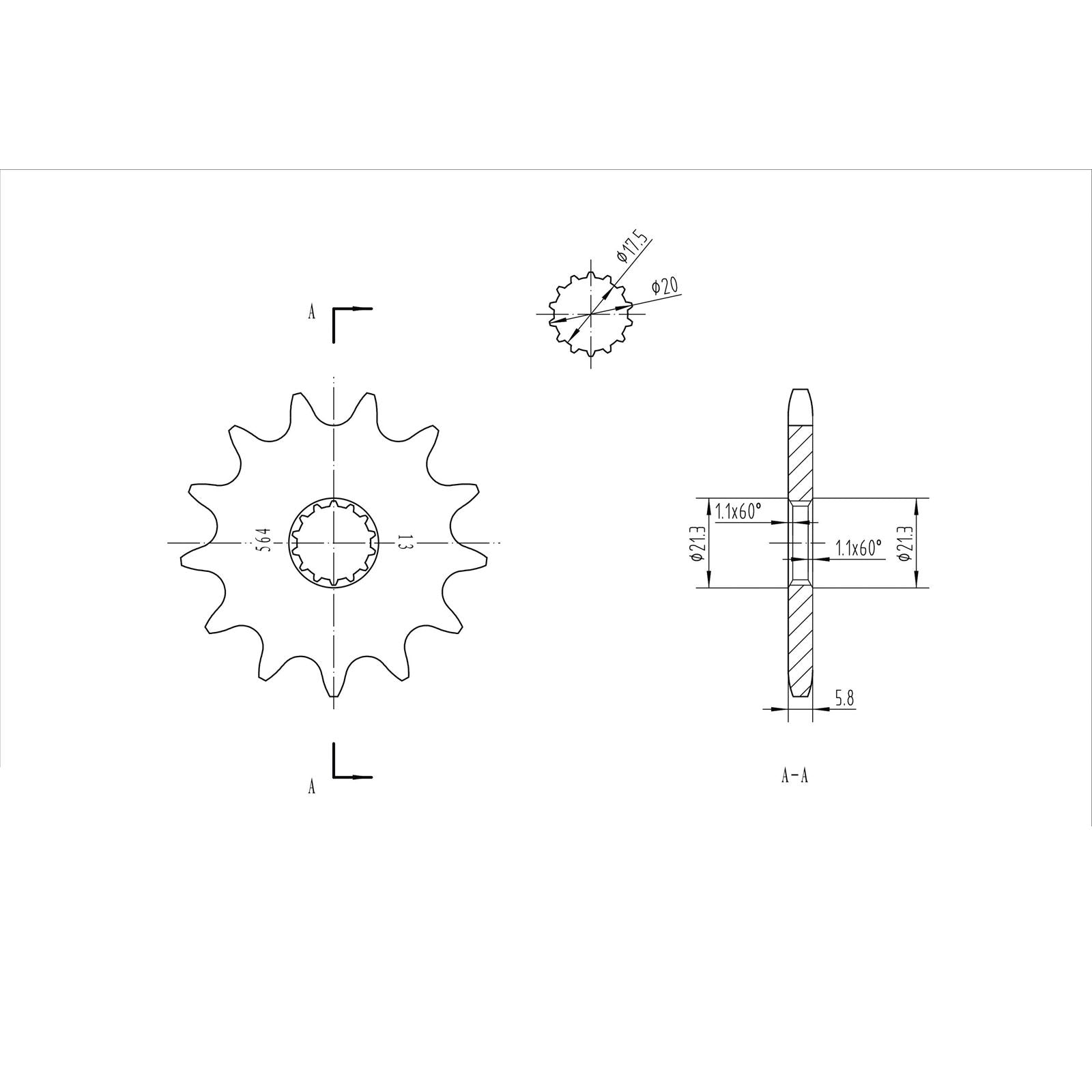 BikeMaster Front Sprocket 520 - 13-Tooth 140 564 13_130571