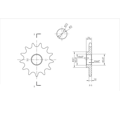 BikeMaster Front Sprocket 520 - 13-Tooth 140 583 13_130594