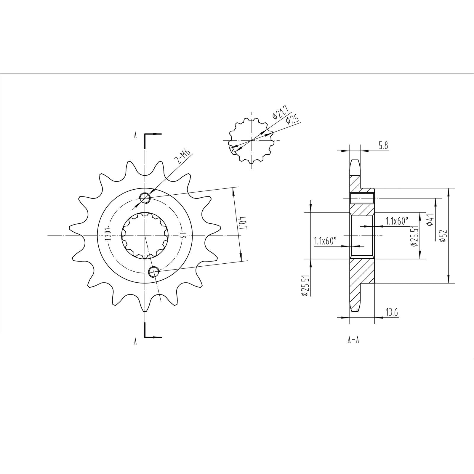 BikeMaster Front Sprocket 520 - 15-Tooth 141 307 15_130624