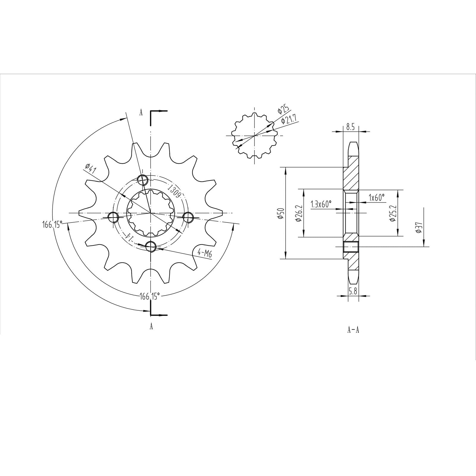BikeMaster Front Sprocket 520 - 14-Tooth 141 309 14_130625