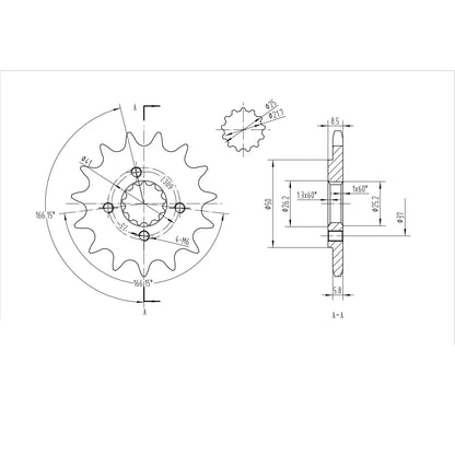 BikeMaster Front Sprocket 520 - 15-Tooth 141 309 15_130627