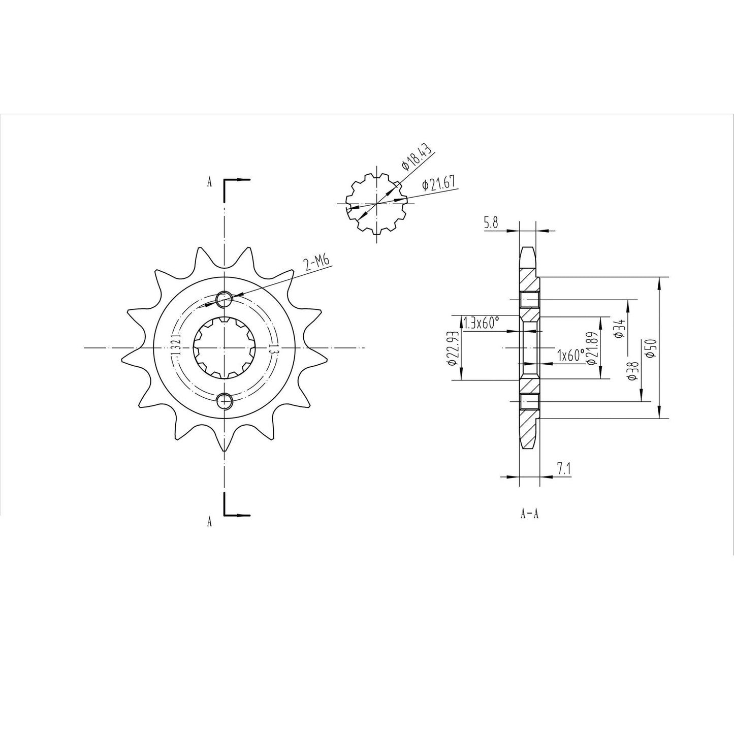 BikeMaster Front Sprocket 520 - 13-Tooth 141 321 13_130629
