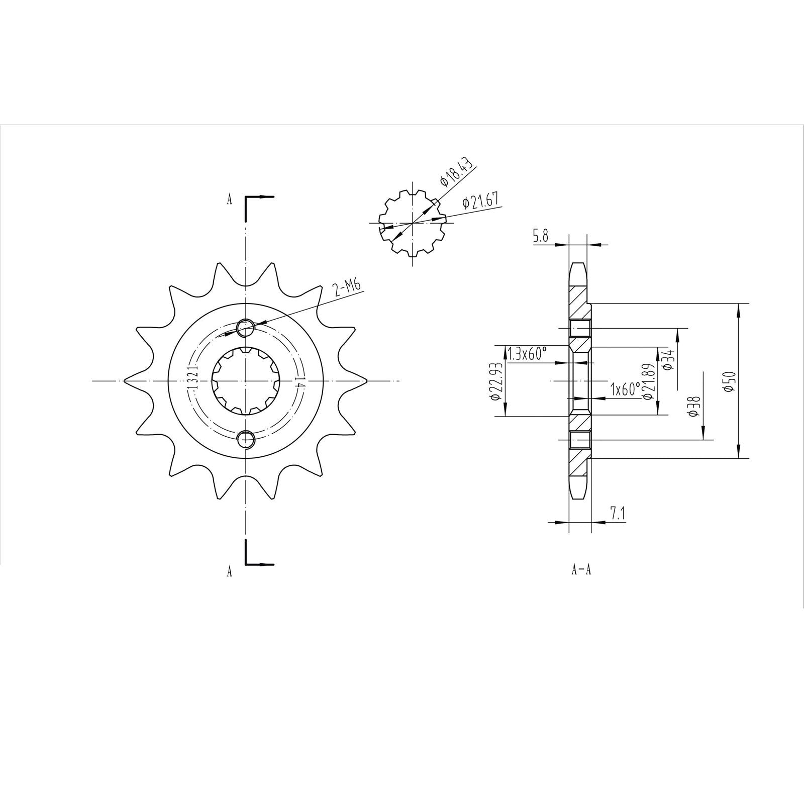 BikeMaster Front Sprocket 520 - 14-Tooth 141 321 14_130630