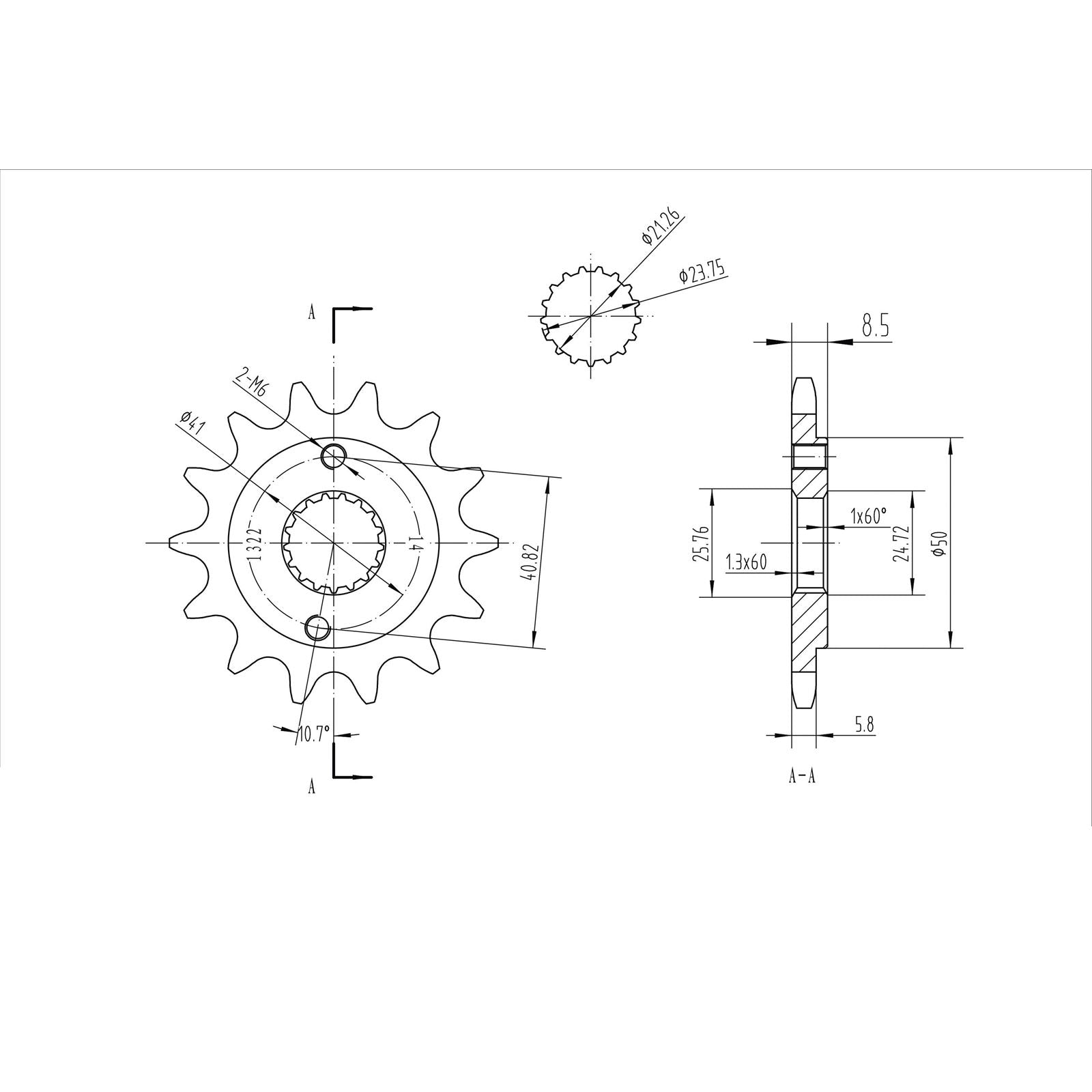 BikeMaster Front Sprocket 520 - 14-Tooth 141 322 14_130631