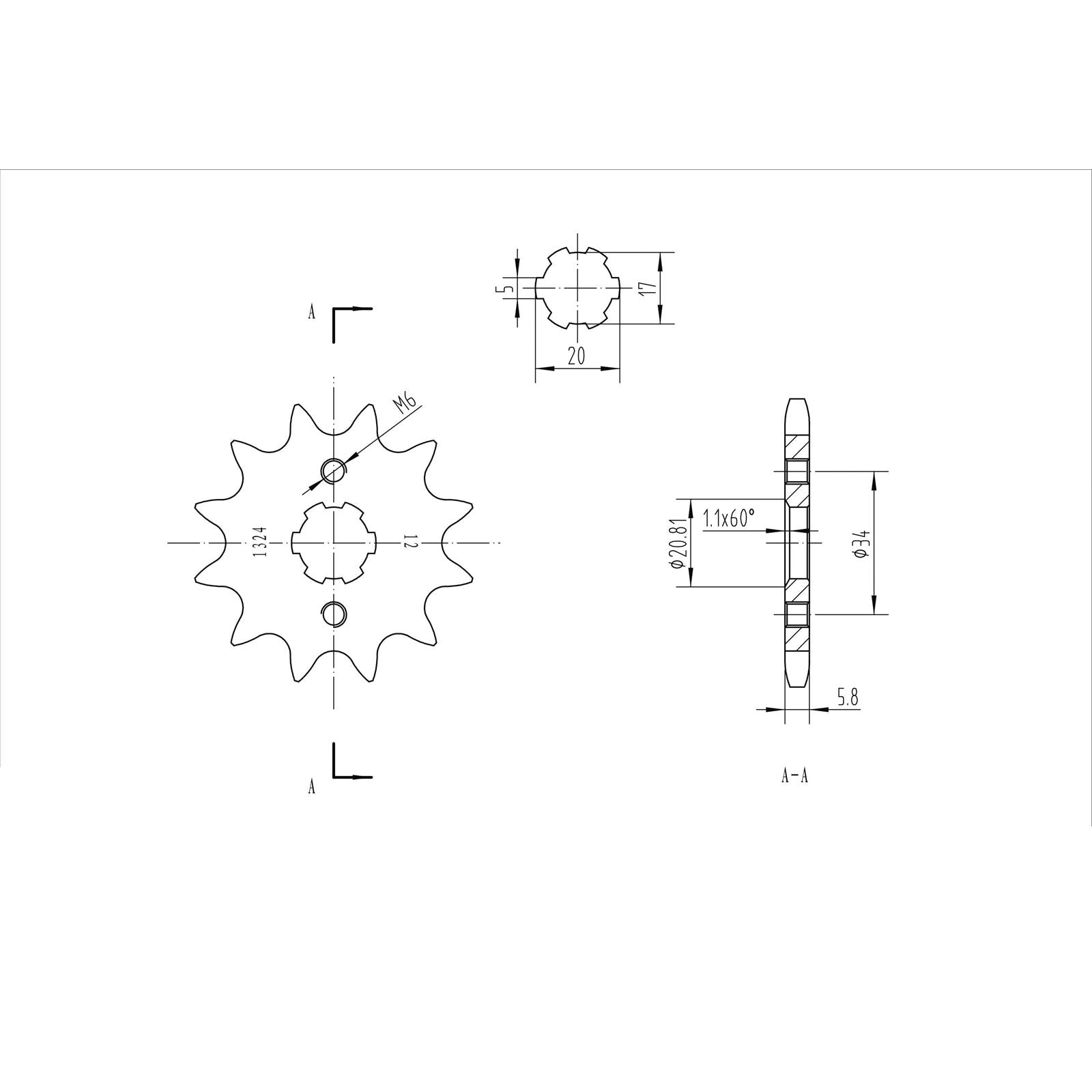 BikeMaster Front Sprocket 520 - 12-Tooth 141 324 12_130637
