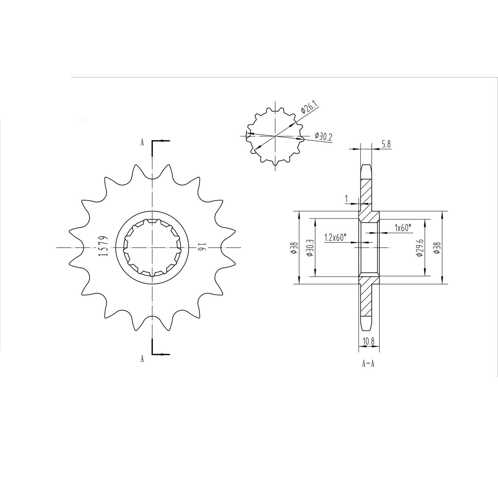 BikeMaster Front Sprocket 520 - 16-Tooth 141 579 16_130662