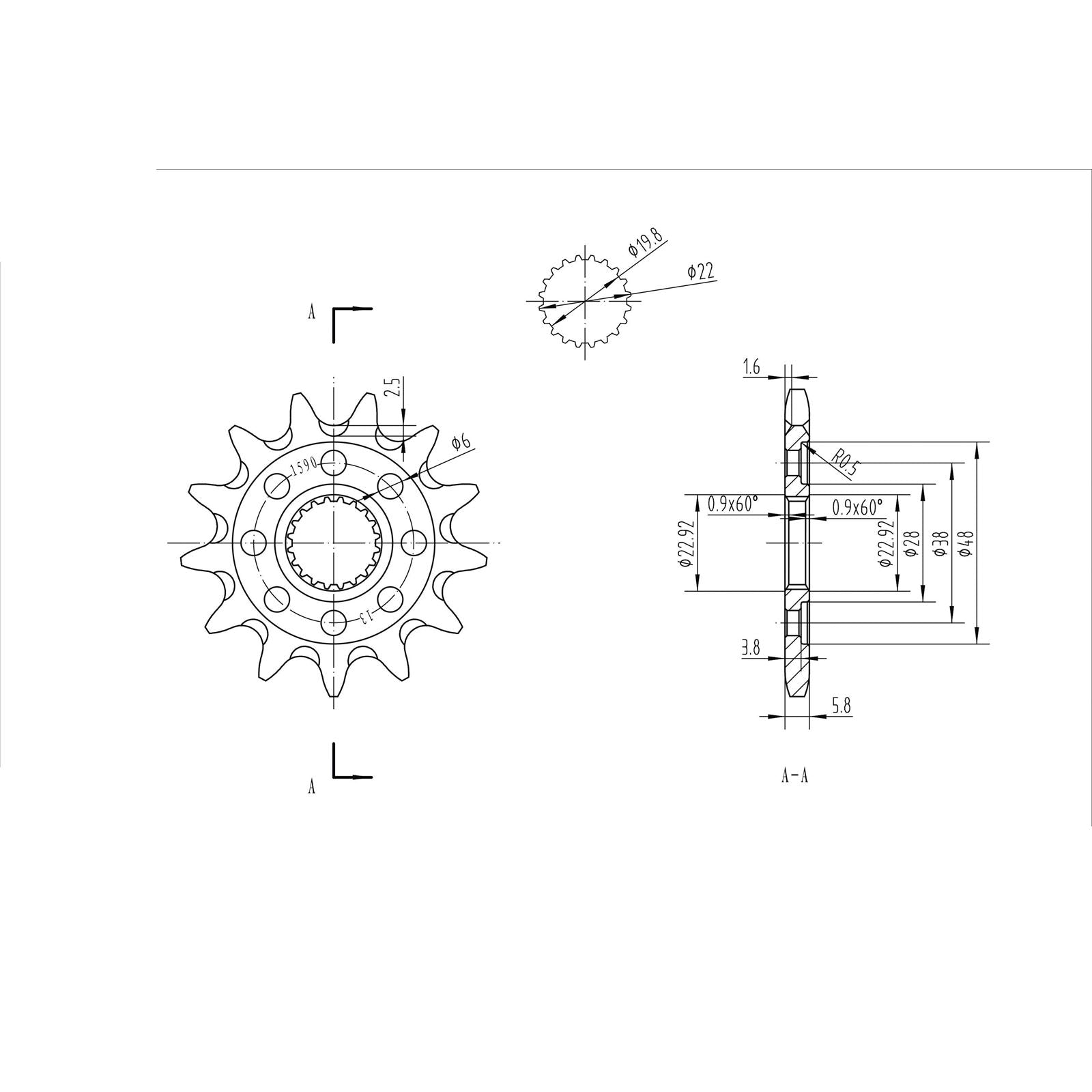 BikeMaster Front Sprocket 520 - 13-Tooth 141 590 13+_130668