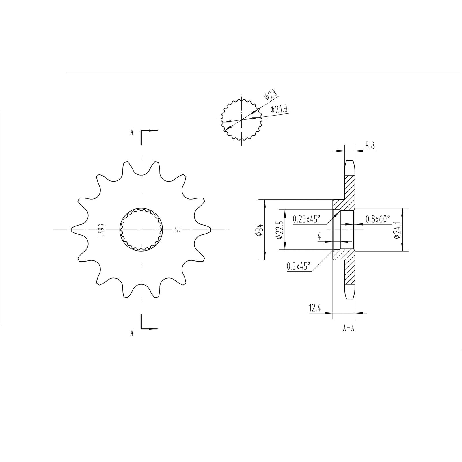 BikeMaster Front Sprocket 520 - 14-Tooth 141 593 14_130670