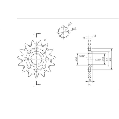 BikeMaster Front Sprocket 520 - 15-Tooth 141 901 15+_130676