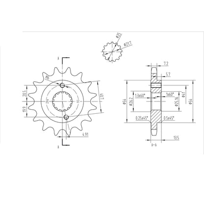 BikeMaster Front Sprocket 525 - 16-Tooth 150 296 16_130692