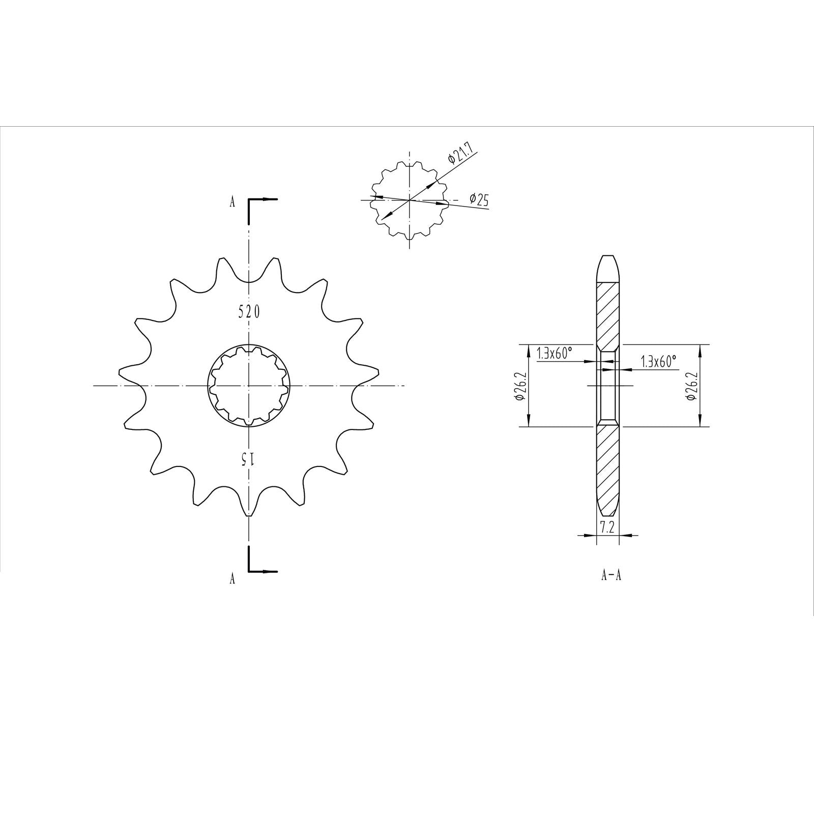 BikeMaster Front Sprocket 525 - 15-Tooth 150 520 15_130694